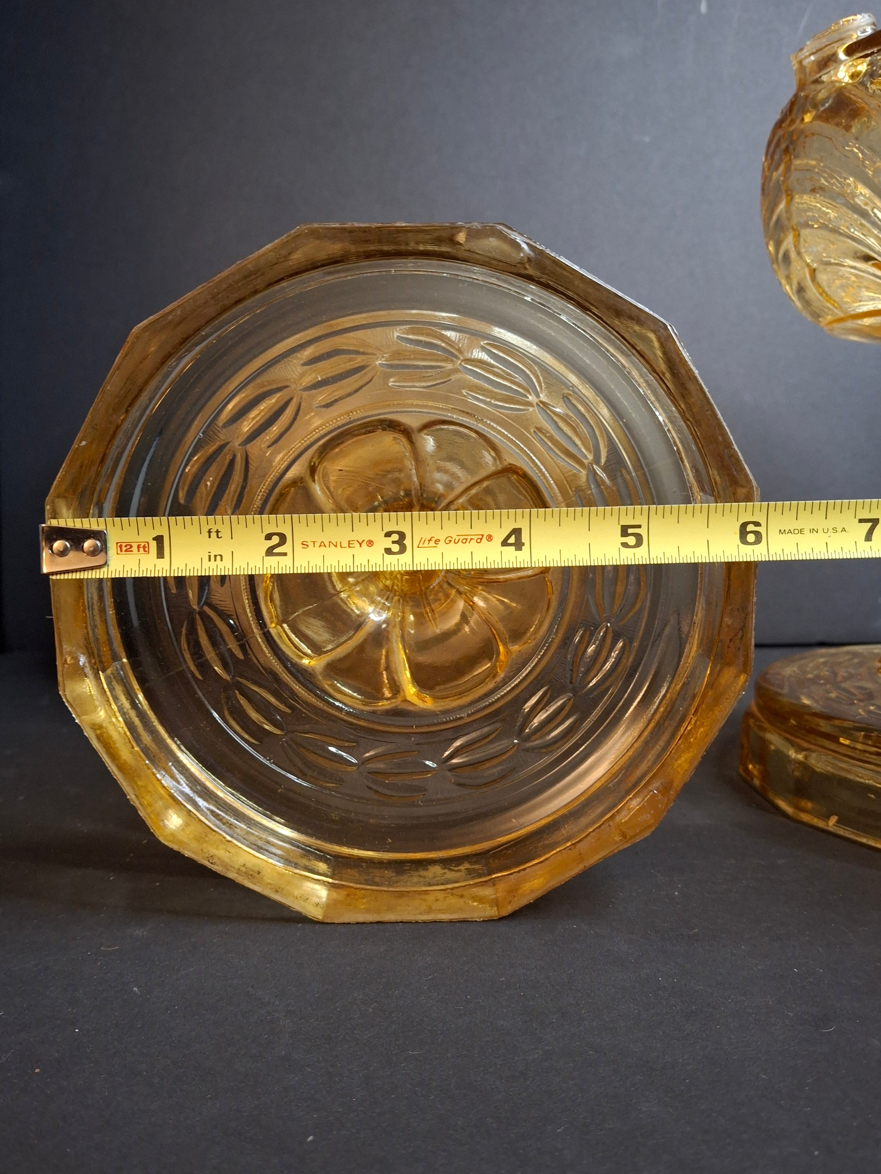 Pair Vintage Amber Aladdin Model B-55 Washington Drape Glass Kerosene Oil Lamp Bases