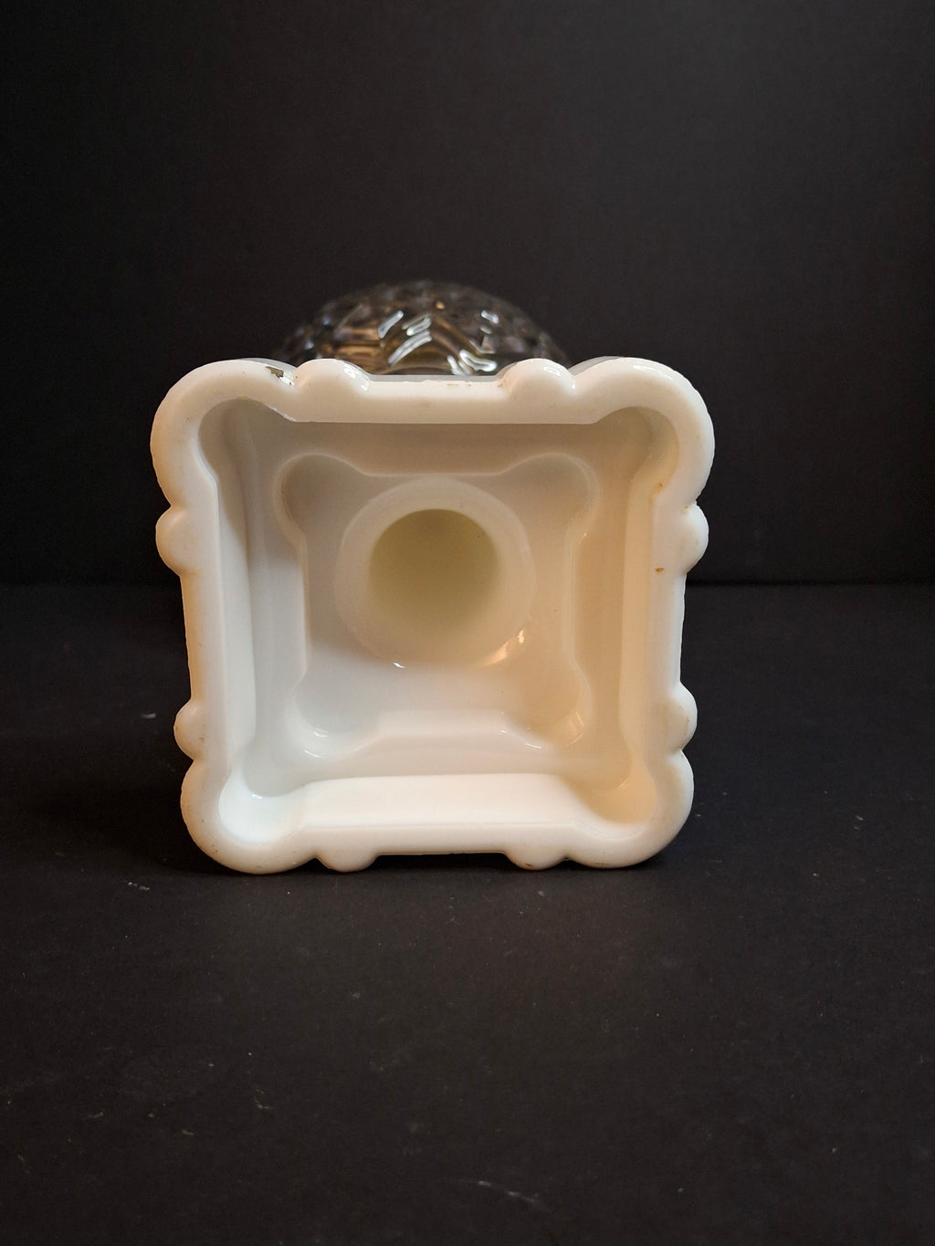 Antique Victorian Blackberry Milk Glass Base Diamond Font Oil Lamp 1868 Burner