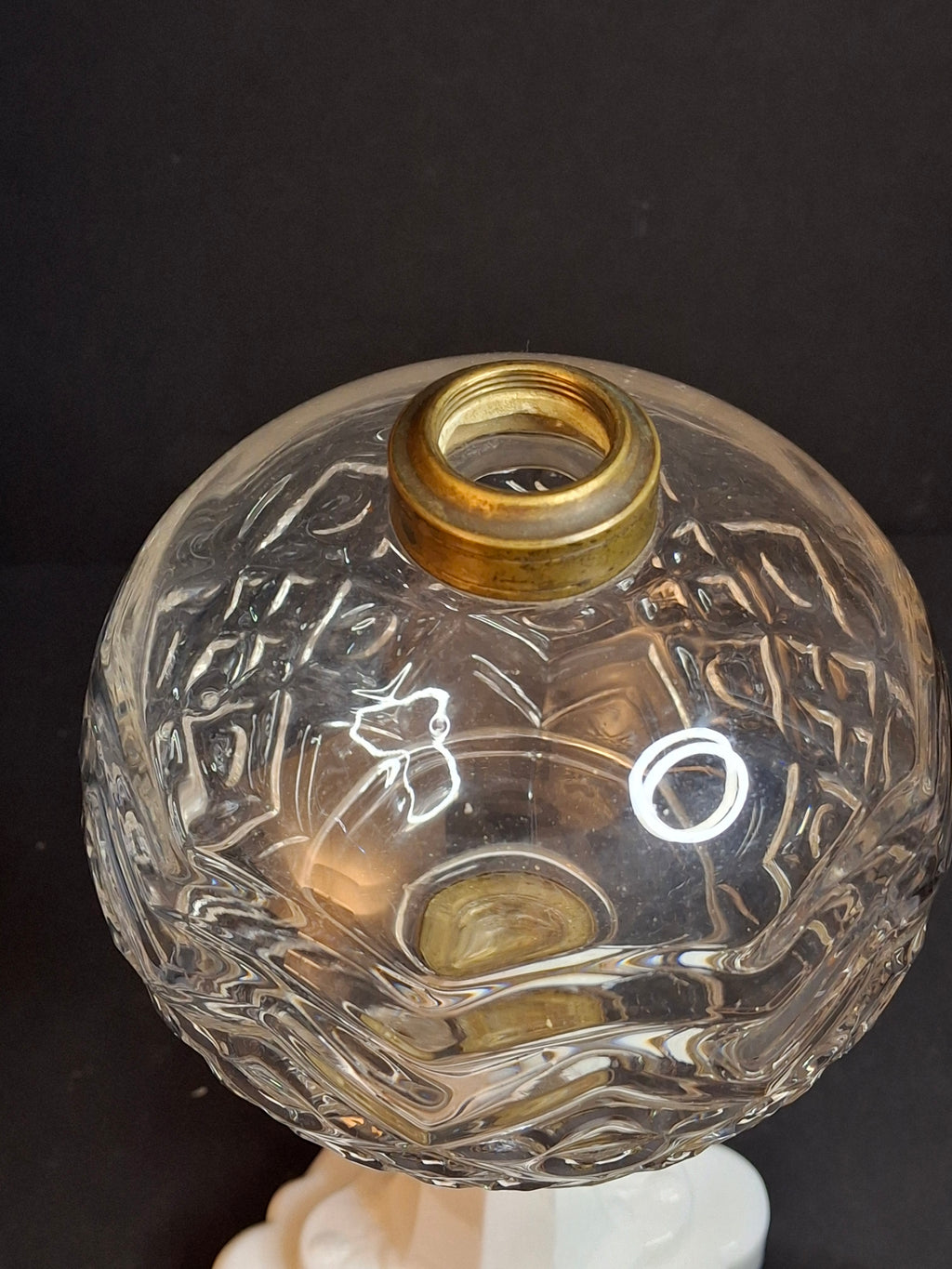 Antique Victorian Blackberry Milk Glass Base Diamond Font Oil Lamp 1868 Burner