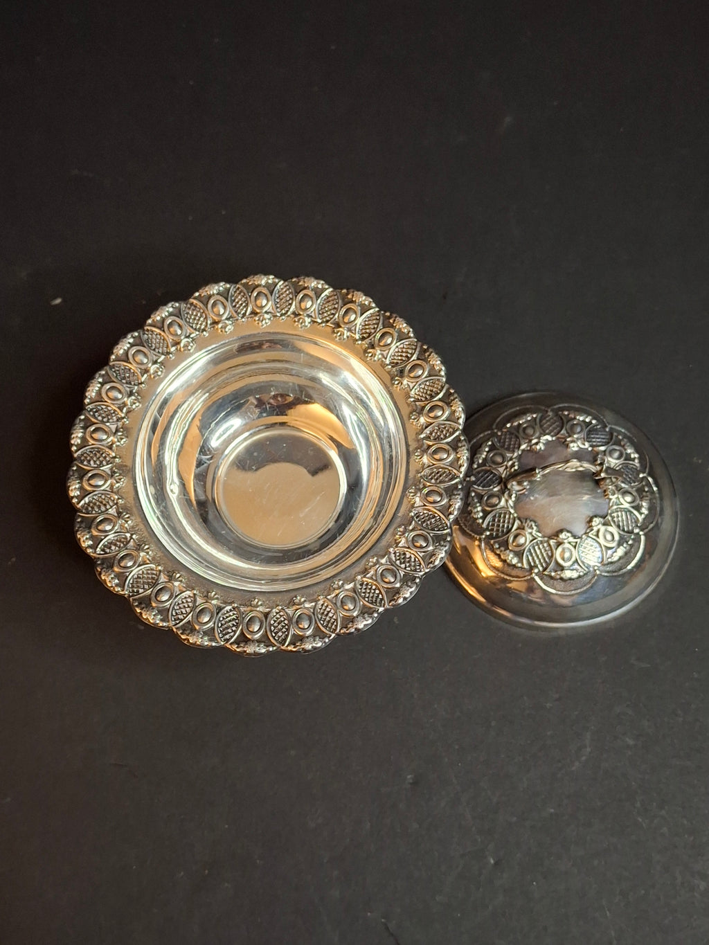 Vintage Israeli Sterling Silver Rosh Hashanah Honey Dish Pedestal Bowl Lid Masorett 925 Judaica