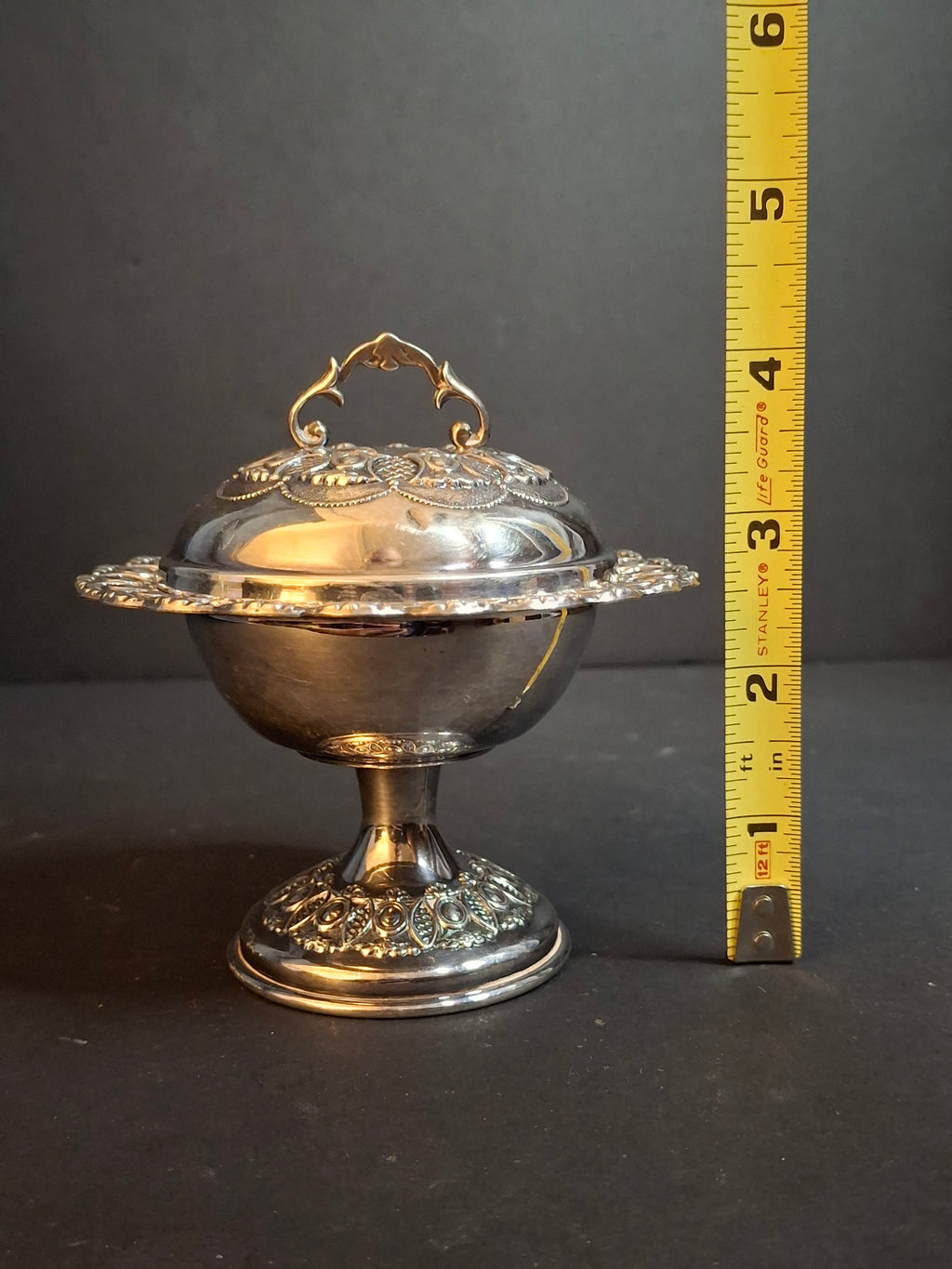 Vintage Israeli Sterling Silver Rosh Hashanah Honey Dish Pedestal Bowl Lid Masorett 925 Judaica