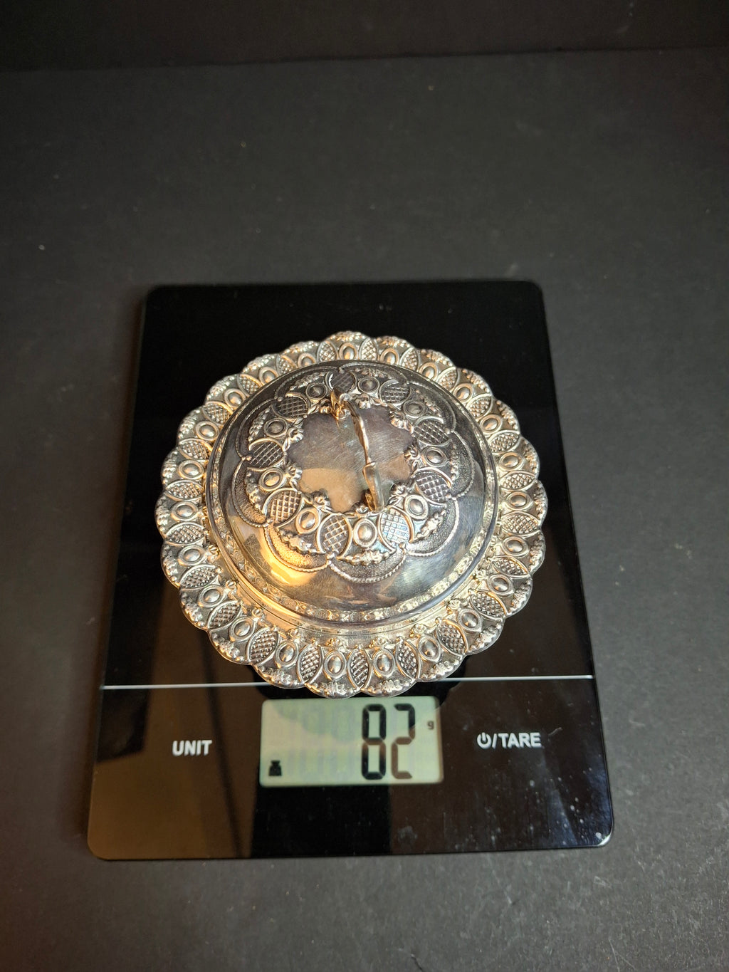 Vintage Israeli Sterling Silver Rosh Hashanah Honey Dish Pedestal Bowl Lid Masorett 925 Judaica