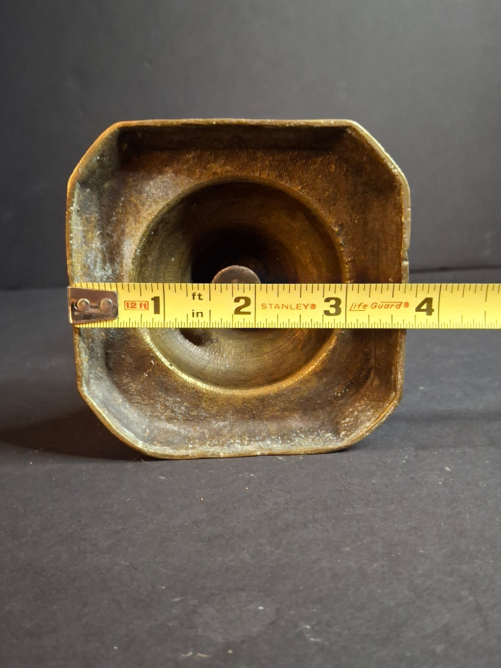 Antique Victorian Brass Candlestick Push Up Ejector Turned Baluster Base 9.5"