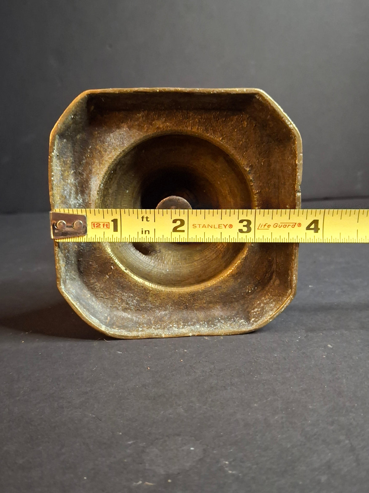Antique Victorian Brass Candlestick Push Up Ejector Turned Baluster Base 9.5"