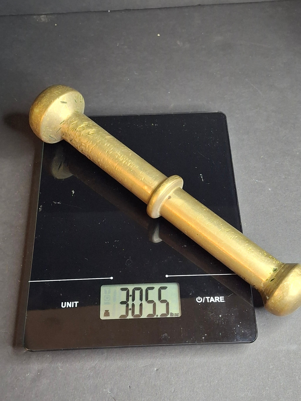 Antique Late 18th - Early 19th Century Judaica Brass Mortar and Pestle Set Heavy 7.5lb Heavy Cast Found J. Greenstein Provenance