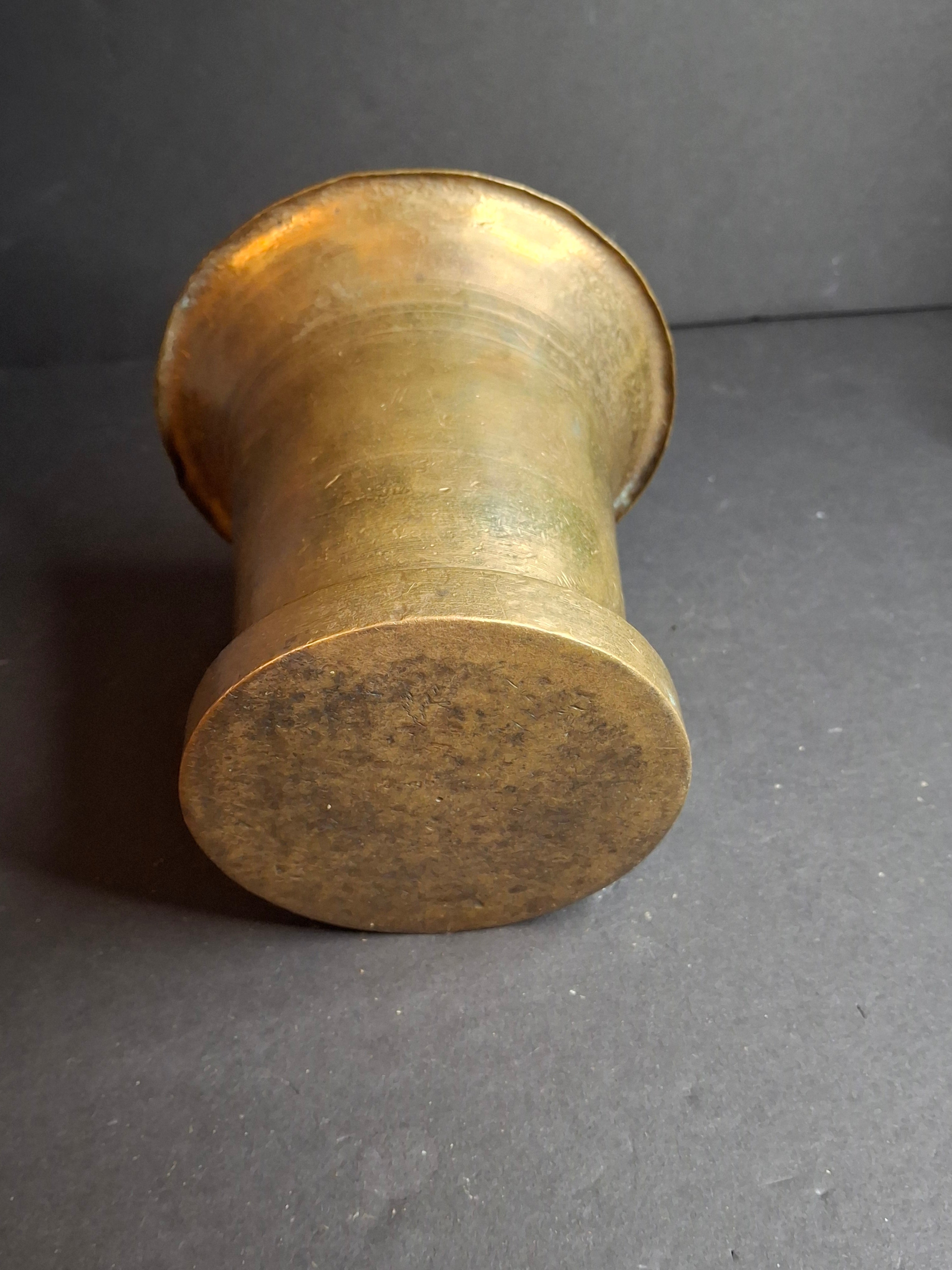 Antique 17th or 18th Century Heavy Cast Bell Metal Brass Mortar & Pestle, J. Greenstein Provenance Judaica