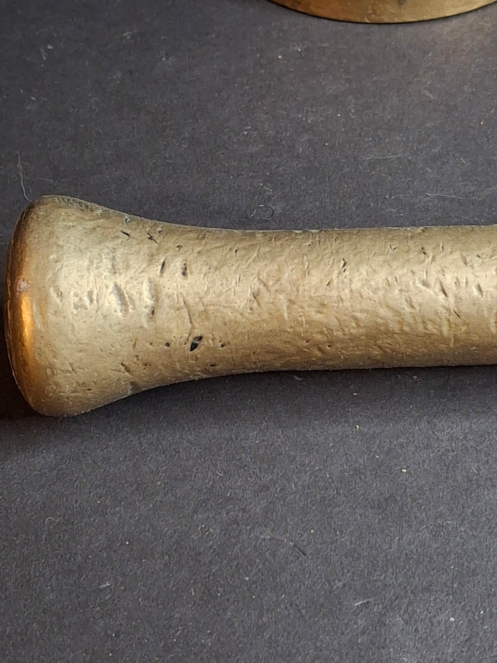 Antique 17th or 18th Century Heavy Cast Bell Metal Brass Mortar & Pestle, J. Greenstein Provenance Judaica