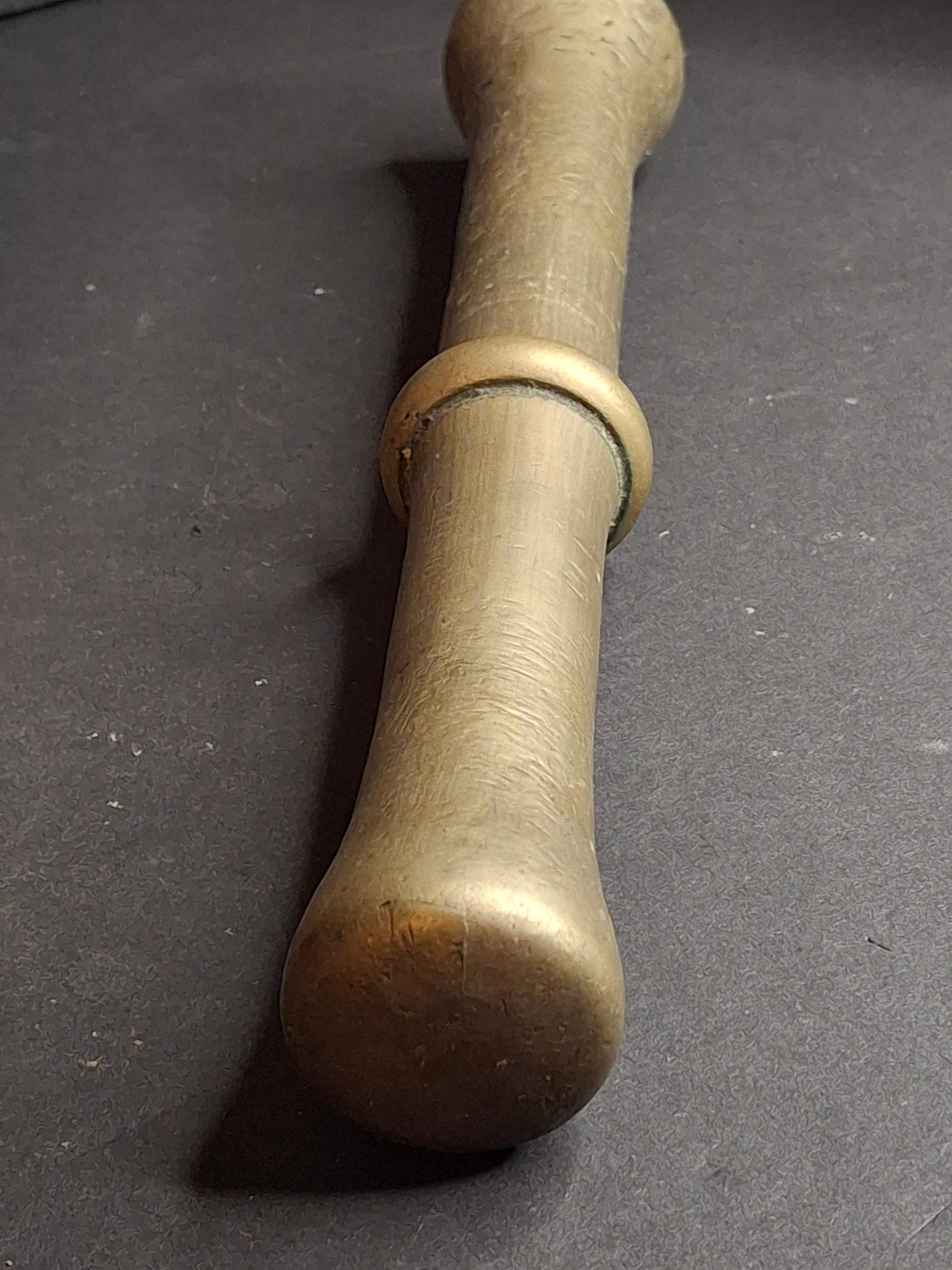 Antique 17th or 18th Century Heavy Cast Bell Metal Brass Mortar & Pestle, J. Greenstein Provenance Judaica