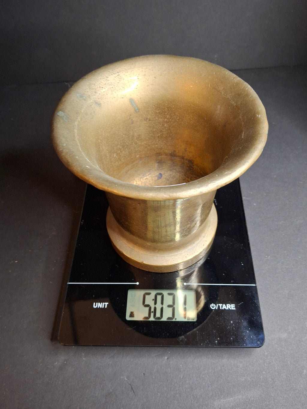 Antique 17th or 18th Century Heavy Cast Bell Metal Brass Mortar & Pestle, J. Greenstein Provenance Judaica