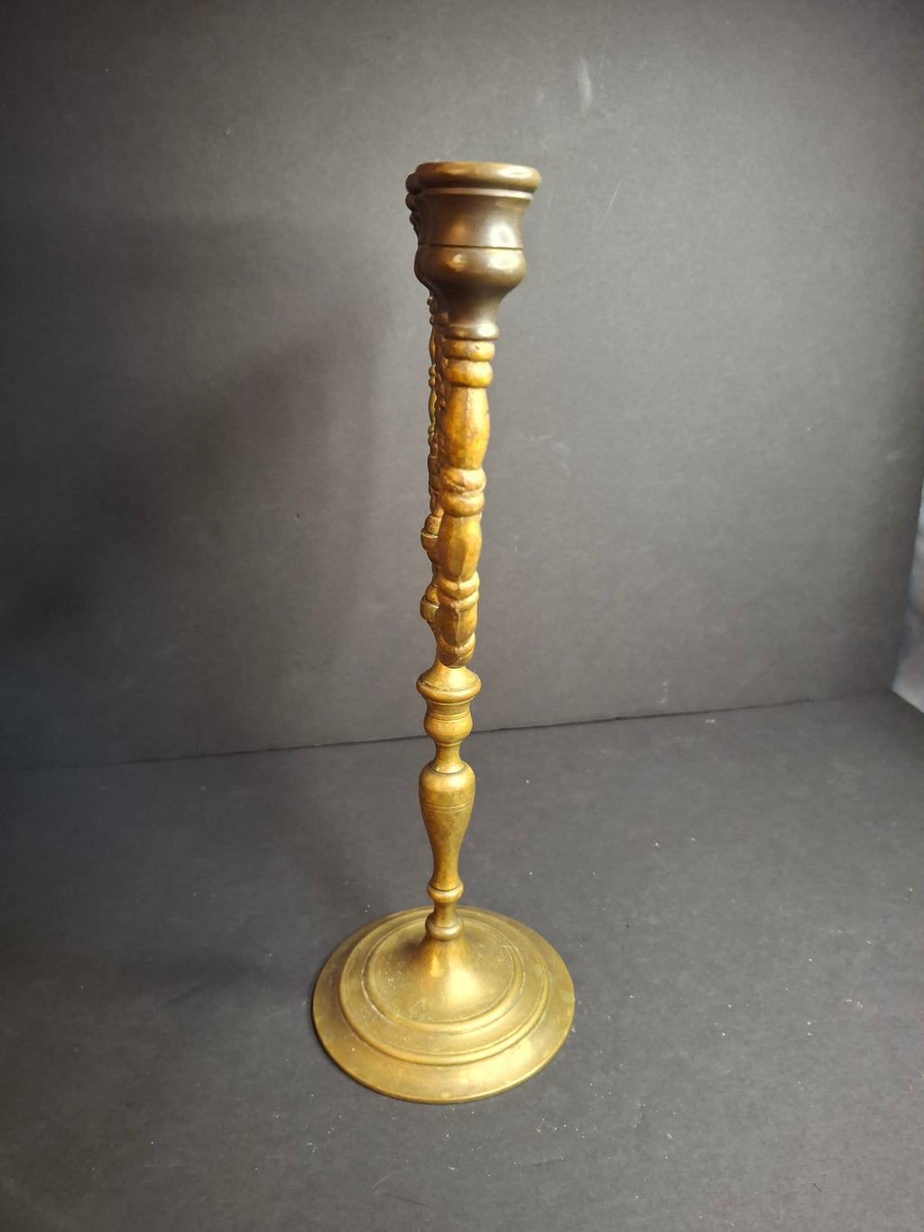 Vintage Solid Brass 7 Branch Menorah Temple Candelabra Sabbath Judaica 12.25"
