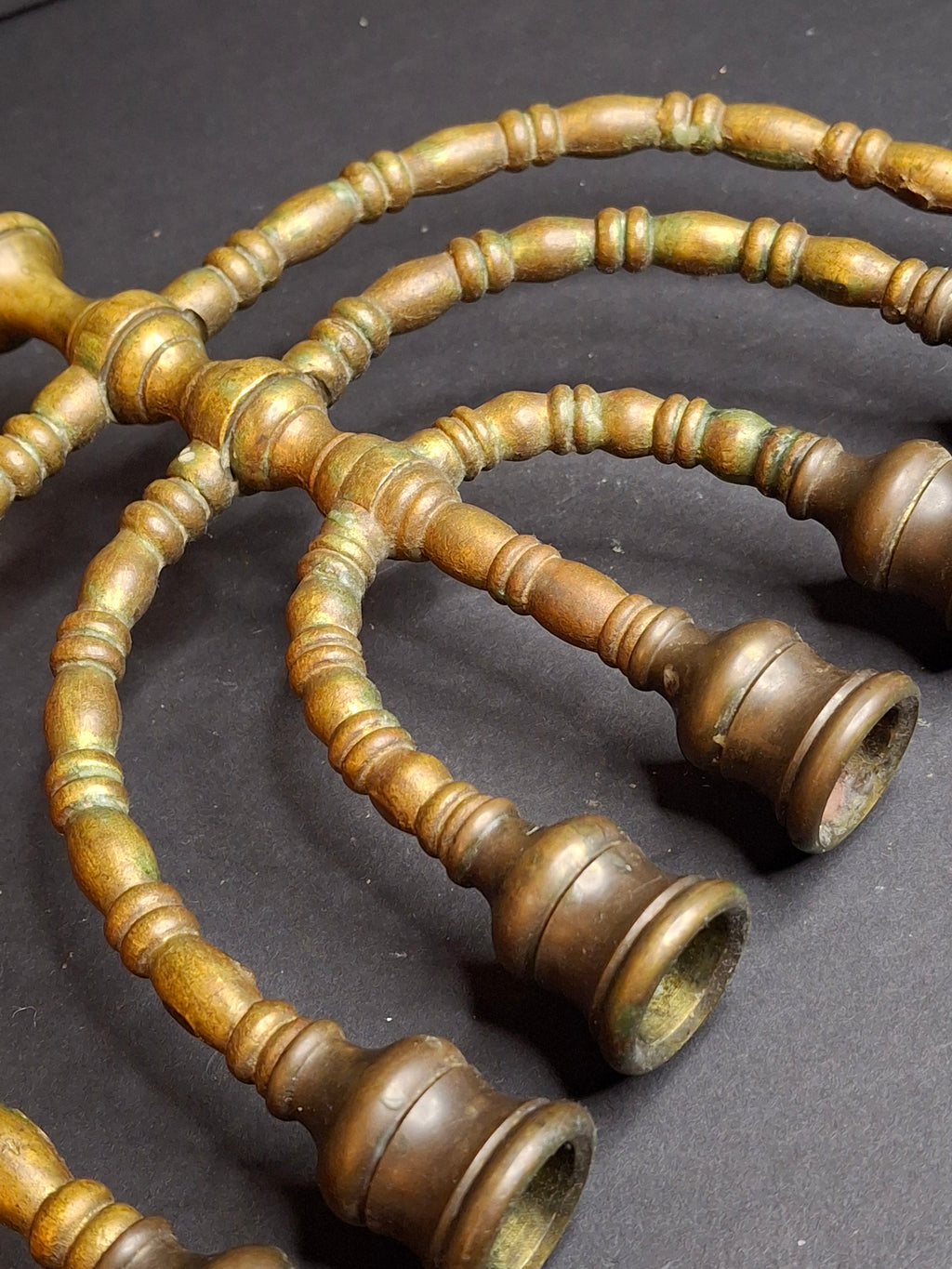 Vintage Solid Brass 7 Branch Menorah Temple Candelabra Sabbath Judaica 12.25"