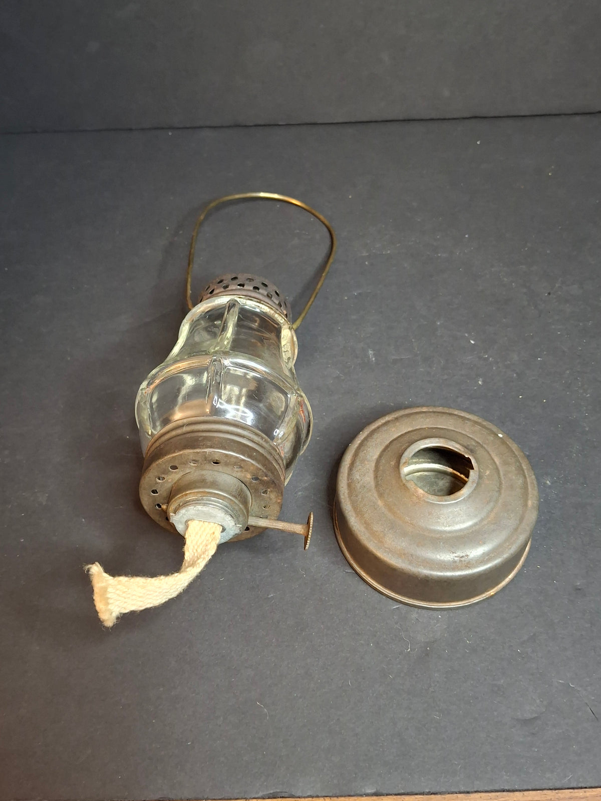 Antique PERKO Wonder Junior Skater's Lantern Perkins Marine Lamp Oil Kerosene