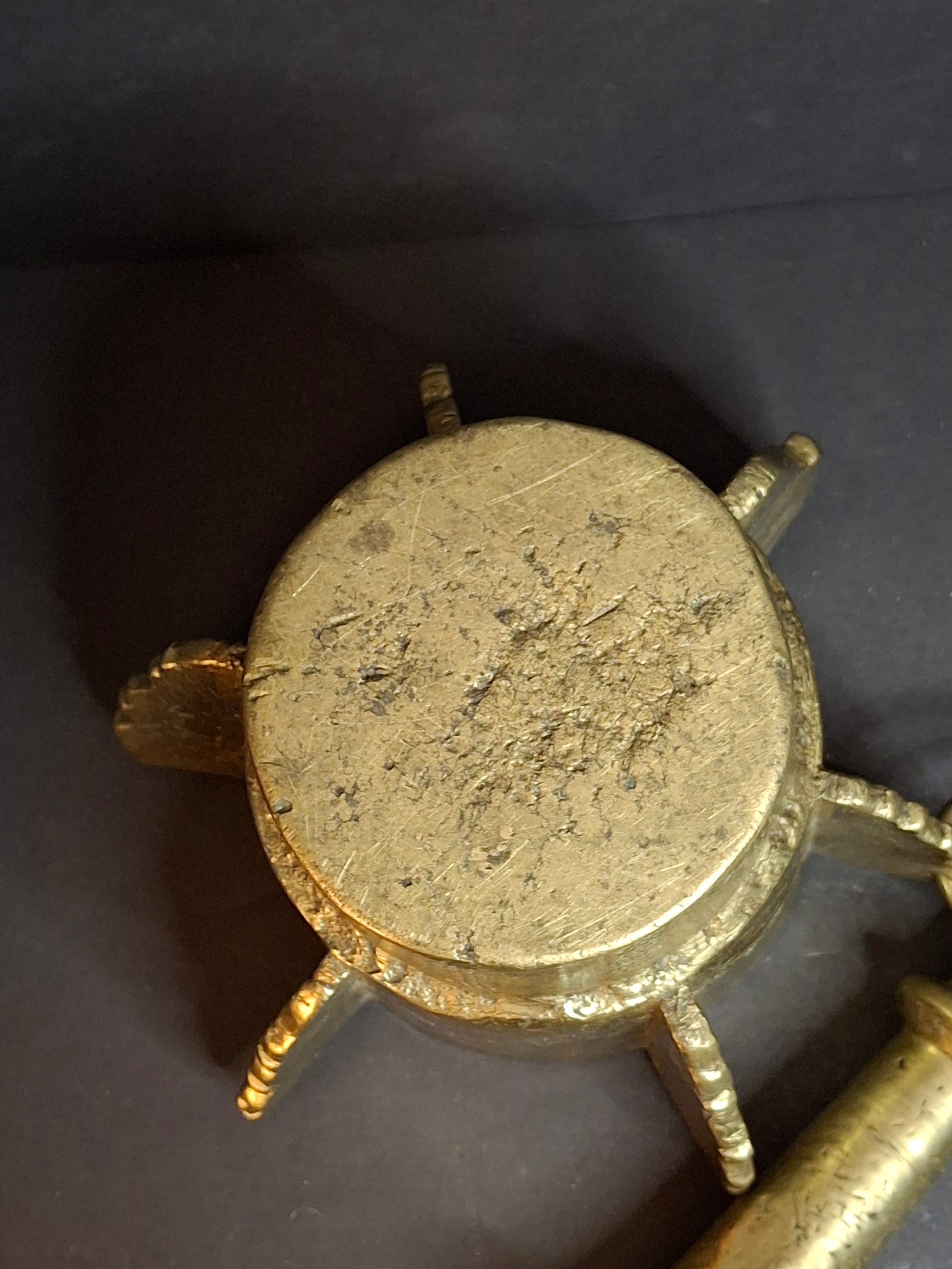 Museum Grade Antique 16th - 17th C. 18lb Bronze Mortar and Pestle Ribbed Fins Suspension Ring J Greenstein Provenance