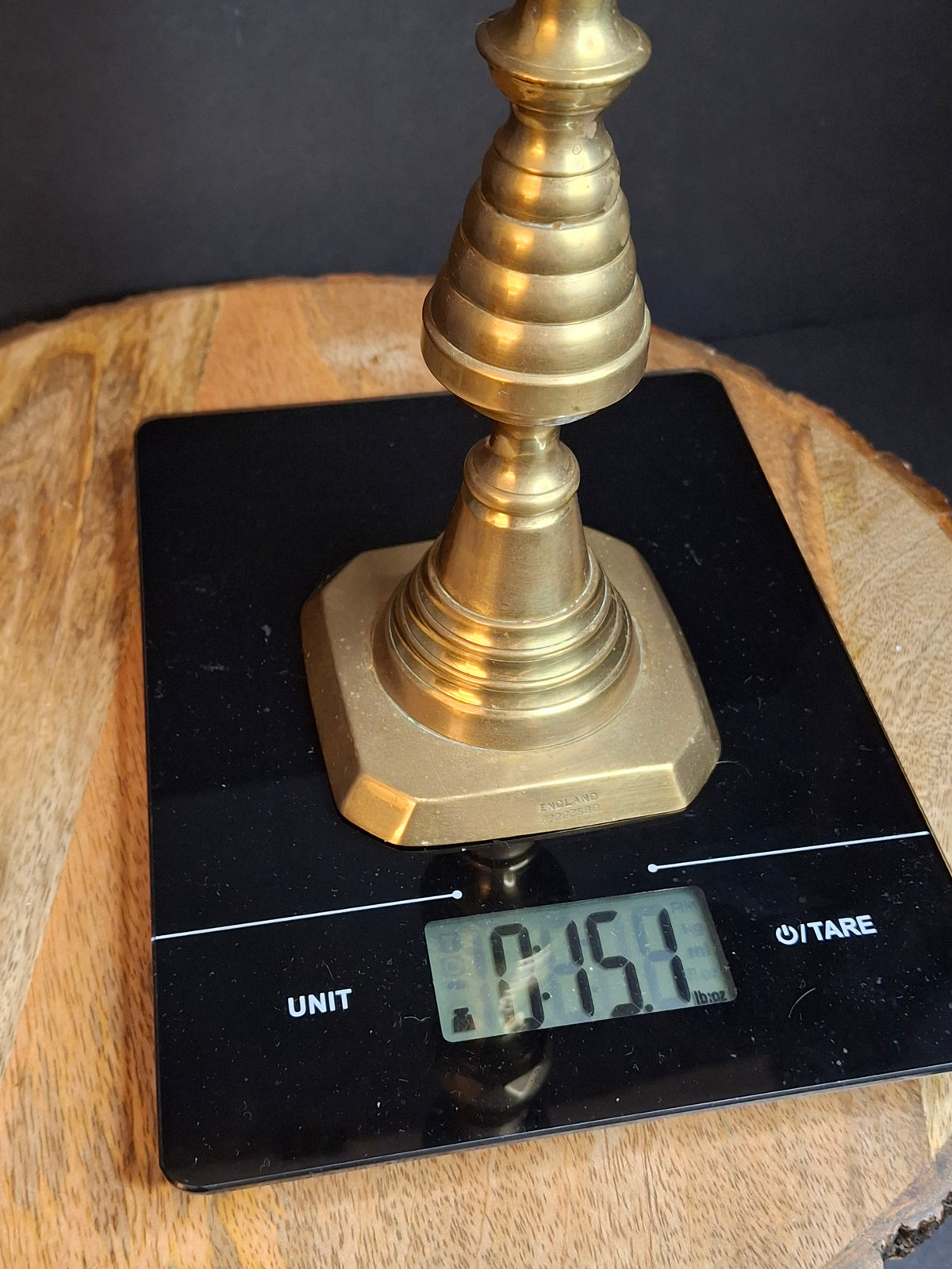 Antique Victorian Brass Beehive Candlestick Rd 223580 English Push Up 9.75"