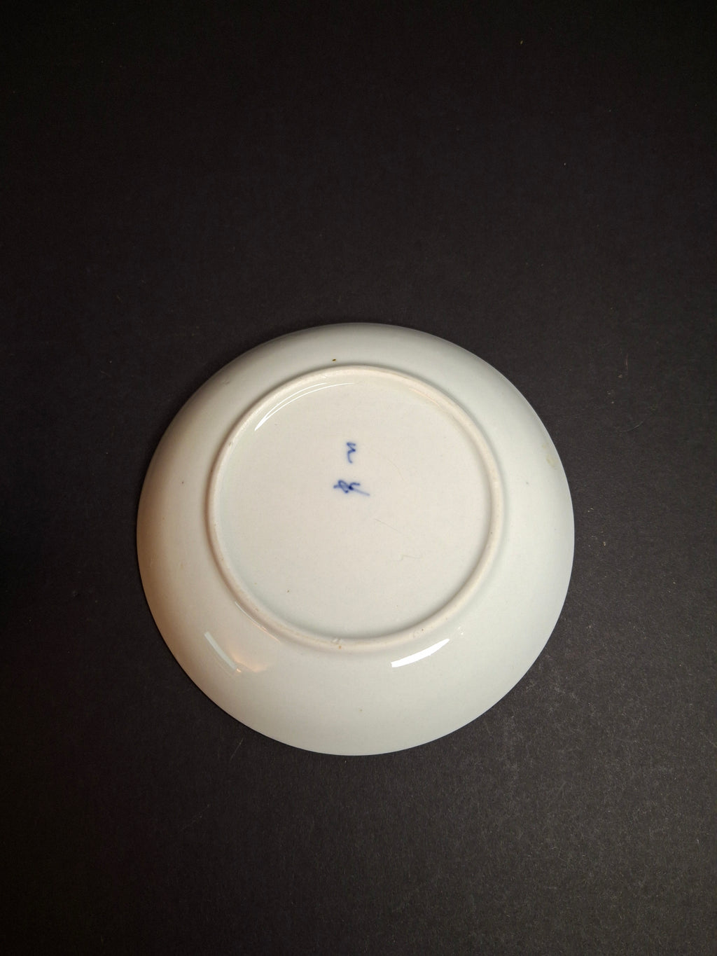 Antique Royal Copenhagen Blue Fluted Tea Bowl Saucer Late 18th Century 3 Waves Mark