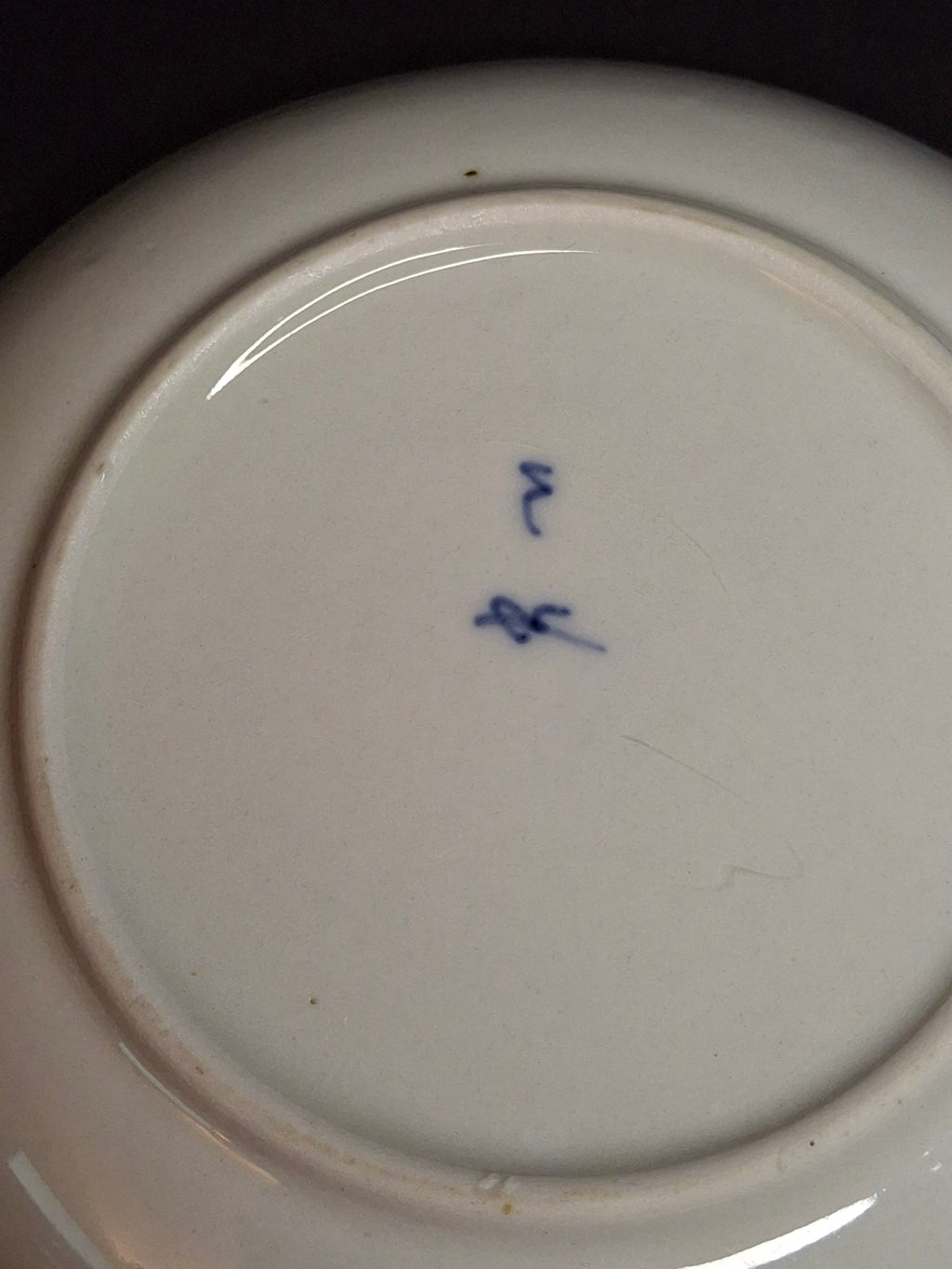 Antique Royal Copenhagen Blue Fluted Tea Bowl Saucer Late 18th Century 3 Waves Mark