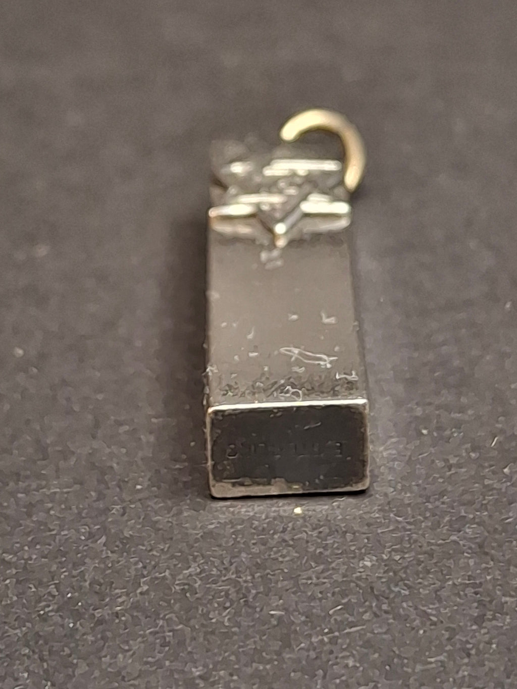 Vintage Sterling Silver Mezuzah Pendant Star of David Zion Hebrew Judaica Charm