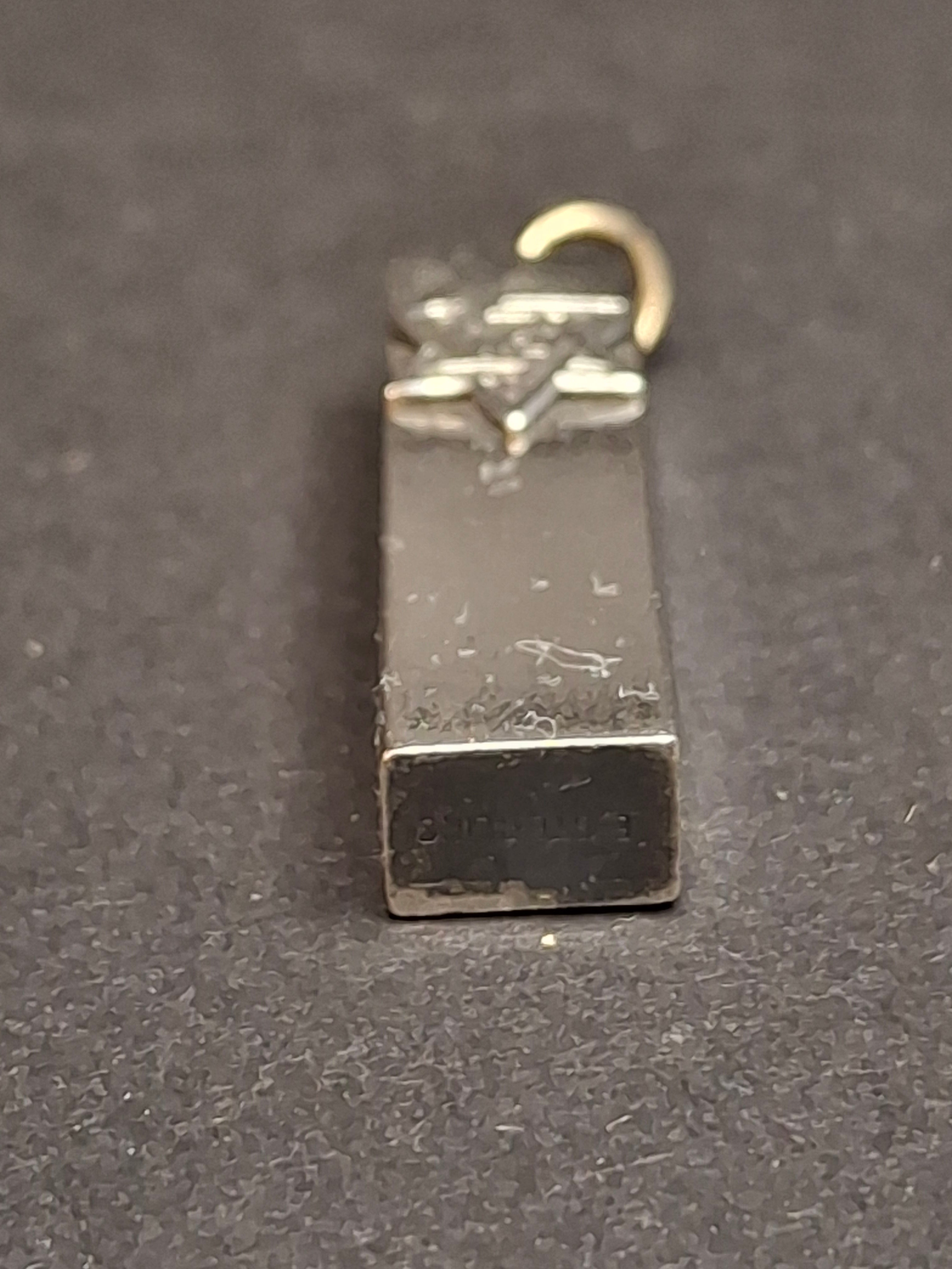 Vintage Sterling Silver Mezuzah Pendant Star of David Zion Hebrew Judaica Charm