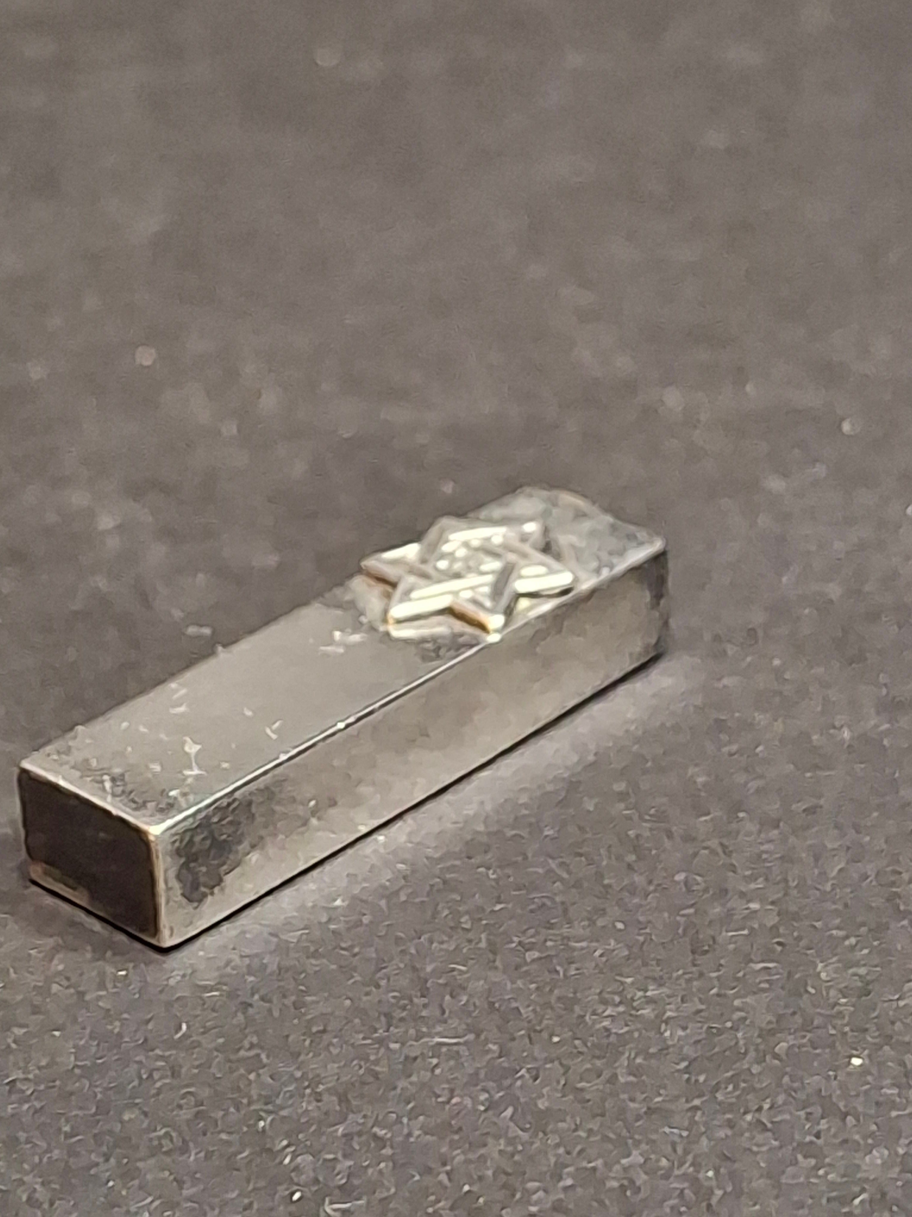 Vintage Sterling Silver Mezuzah Pendant Star of David Zion Hebrew Judaica Charm