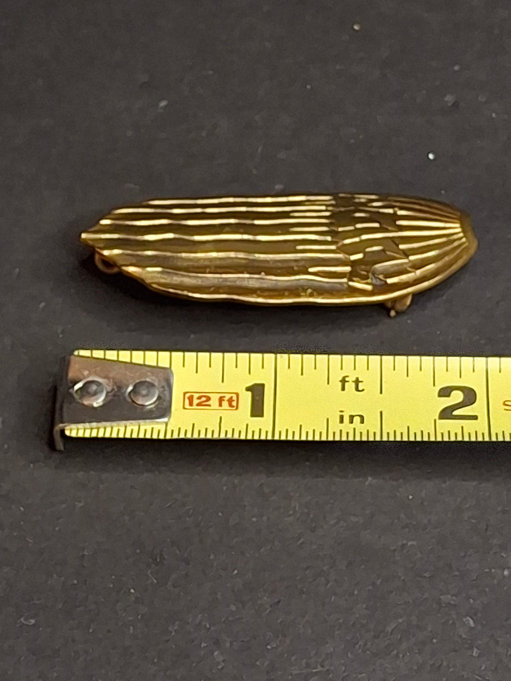 Vintage Ludwig Wolpert Mid-Century Modern Gold Plated Brass Hebrew Emunah Brooch Pendant