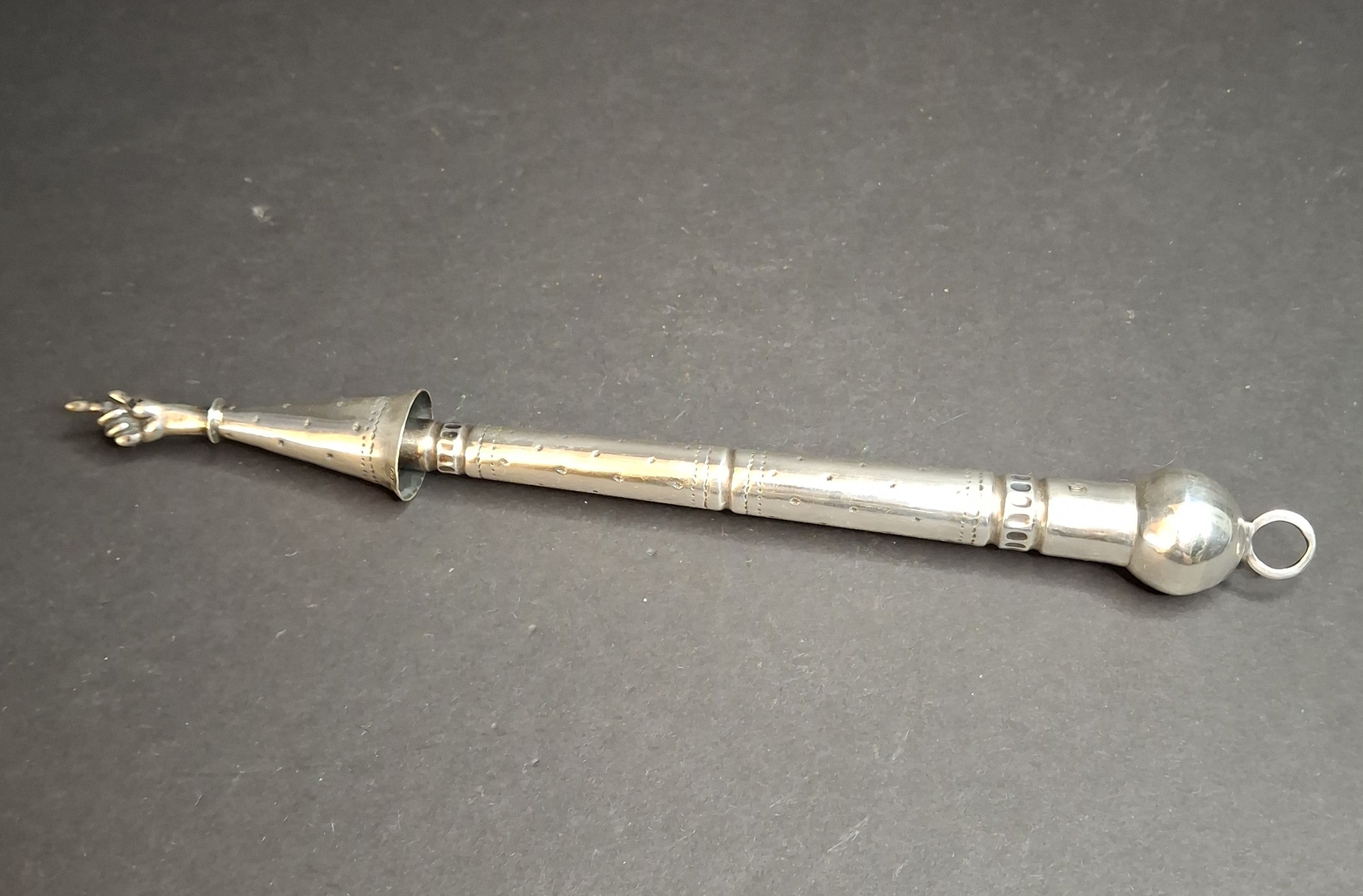 Rare Antique 19th Century 13 Loth Silver Torah Pointer Yad Austro Hungarian Judaica 72g