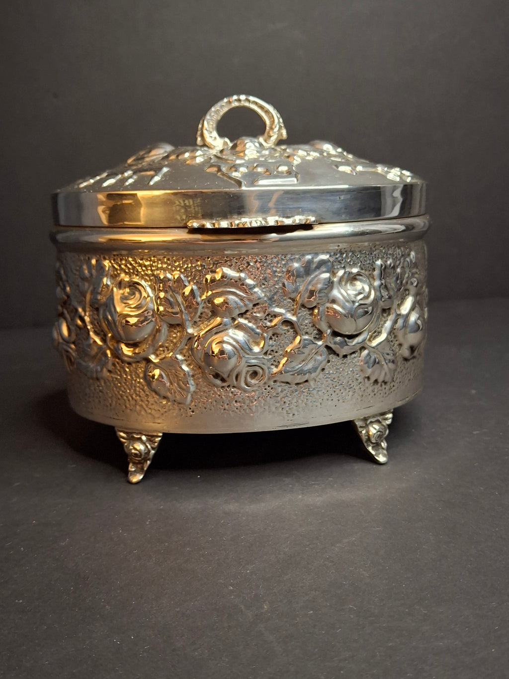 Hazorfim 925 Sterling Silver Etrog Box Hebrew Inscription Vermeil Interior 272g