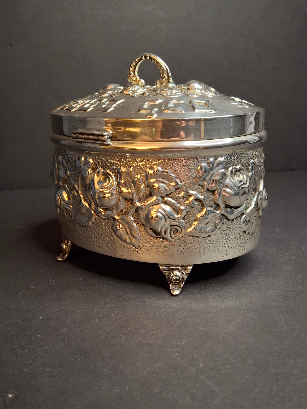 Hazorfim 925 Sterling Silver Etrog Box Hebrew Inscription Vermeil Interior 272g