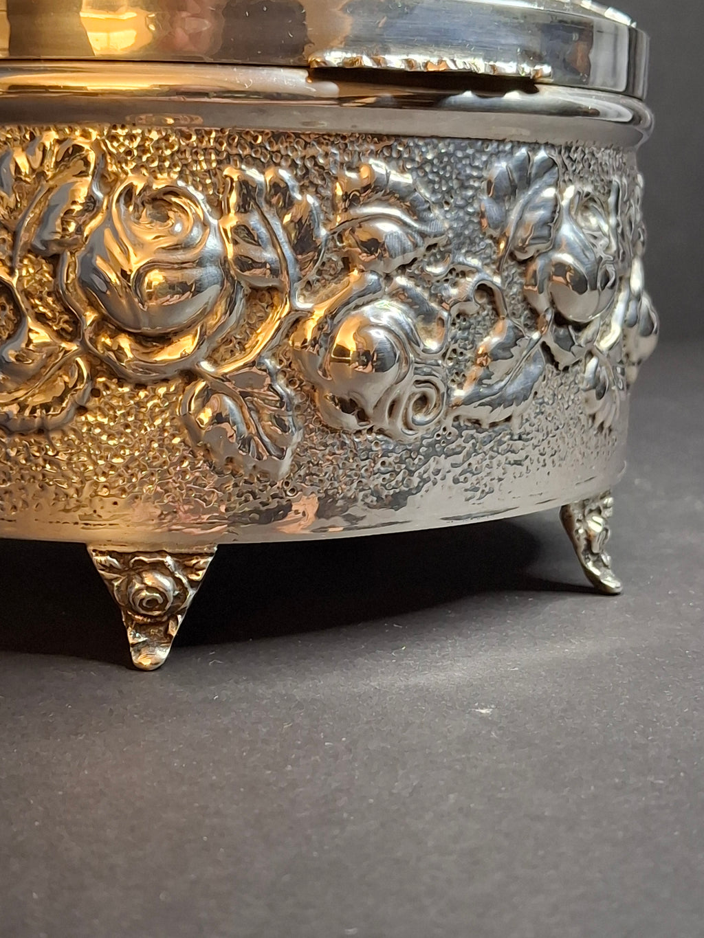 Hazorfim 925 Sterling Silver Etrog Box Hebrew Inscription Vermeil Interior 272g