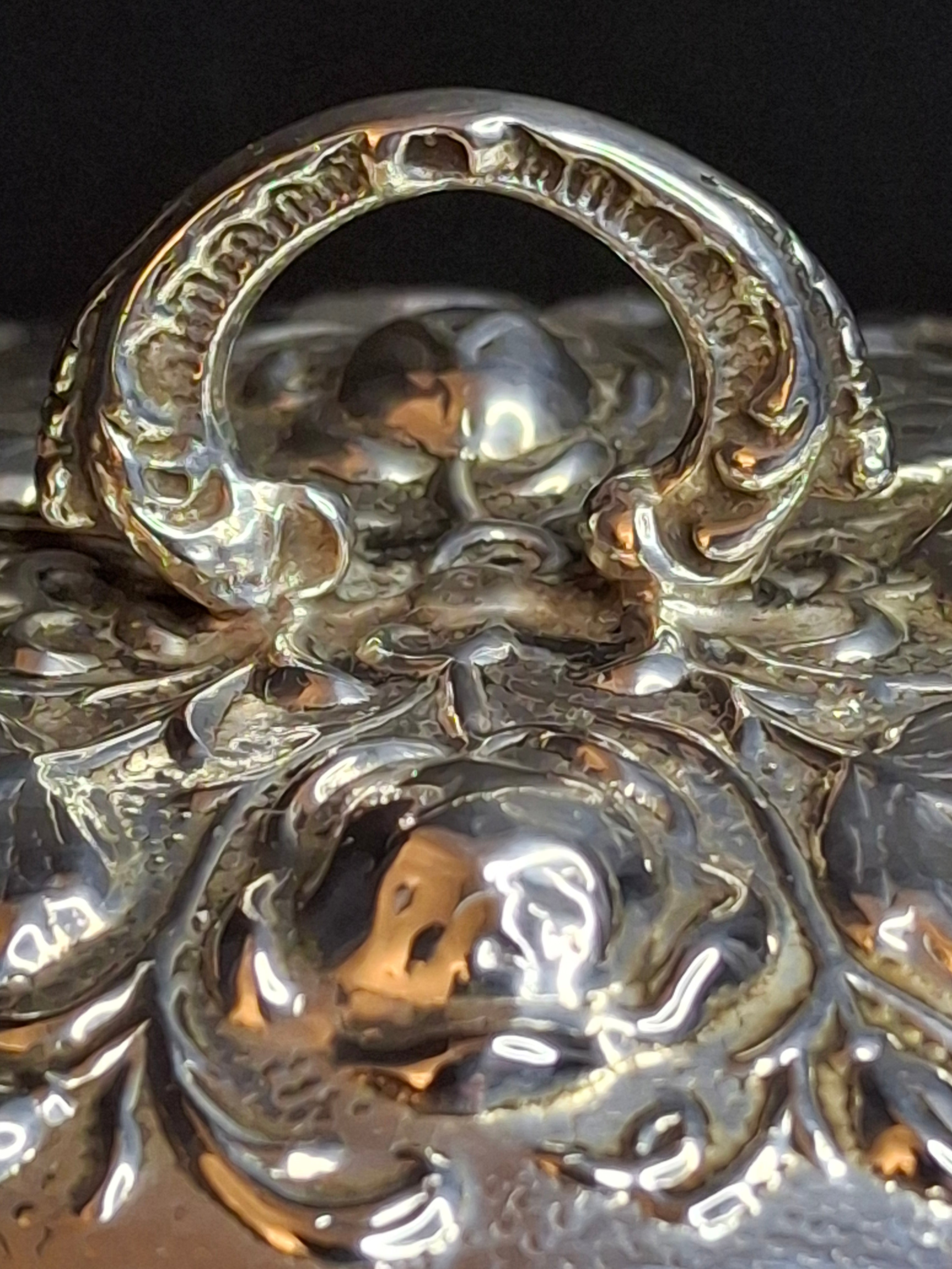 Hazorfim 925 Sterling Silver Etrog Box Hebrew Inscription Vermeil Interior 272g
