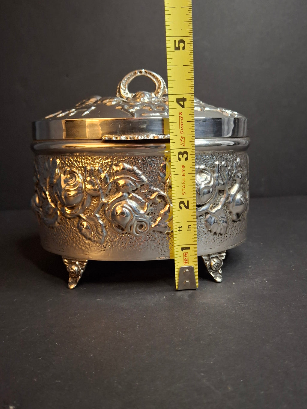 Hazorfim 925 Sterling Silver Etrog Box Hebrew Inscription Vermeil Interior 272g