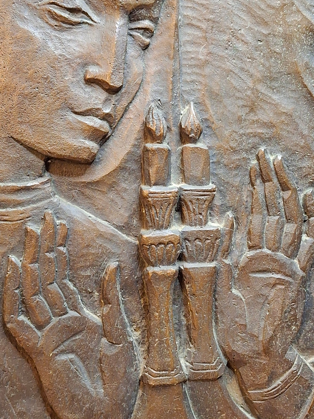 Mid Century Bronze Relief Plaque Sabbath Candle Lighting Blessing Jacob Epstein 1921-2003 Judaica