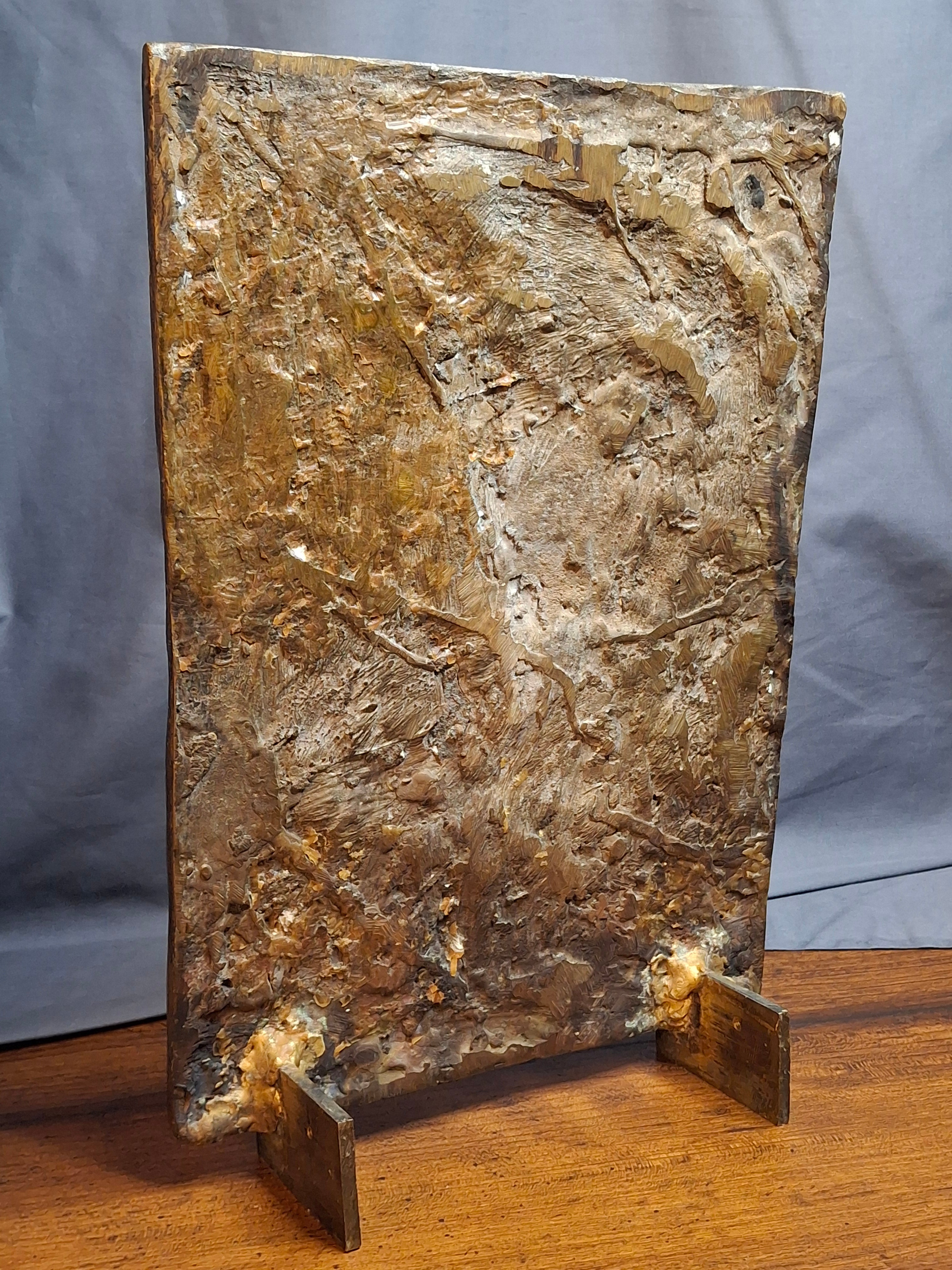 Mid Century Bronze Relief Plaque Sabbath Candle Lighting Blessing Jacob Epstein 1921-2003 Judaica
