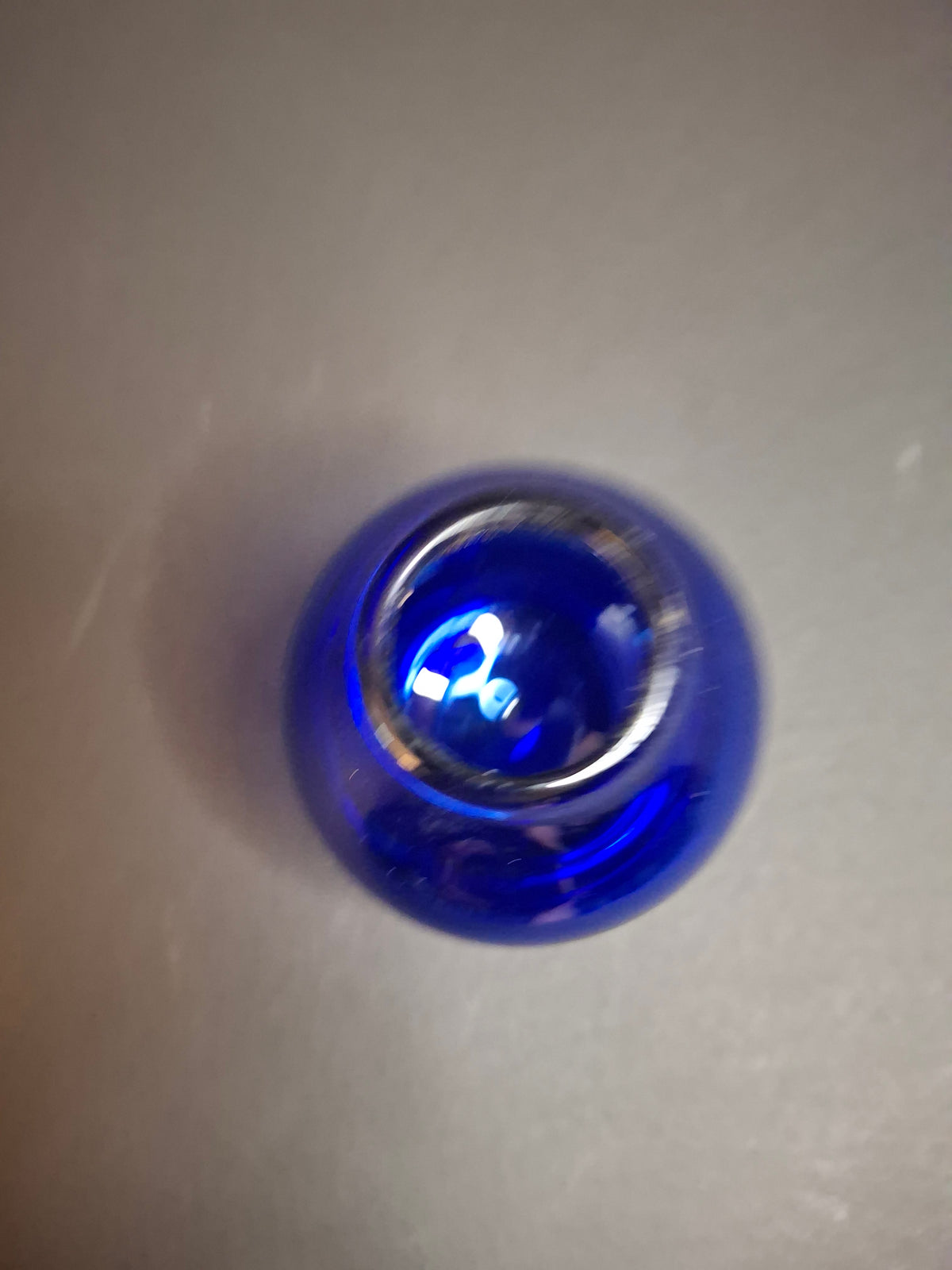 Art Glass Spark Lamp Cobalt Blue Hand Blown Frank Stubbins Signed FWS 87 Miniature Kerosene Oil Lamp Base