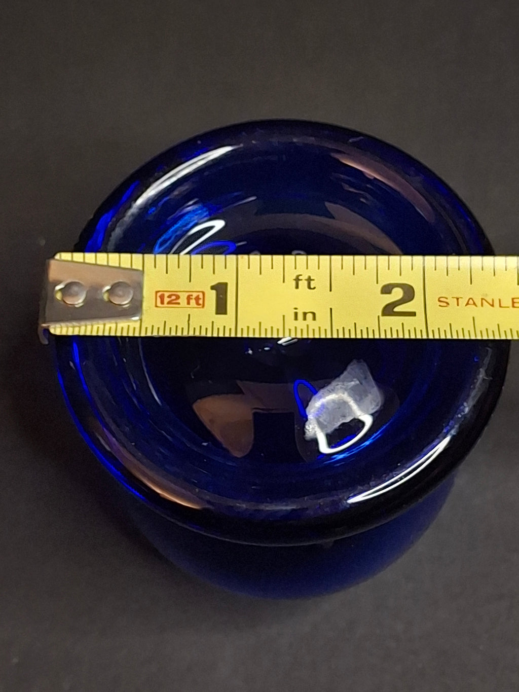 Art Glass Spark Lamp Cobalt Blue Hand Blown Frank Stubbins Signed FWS 87 Miniature Kerosene Oil Lamp Base