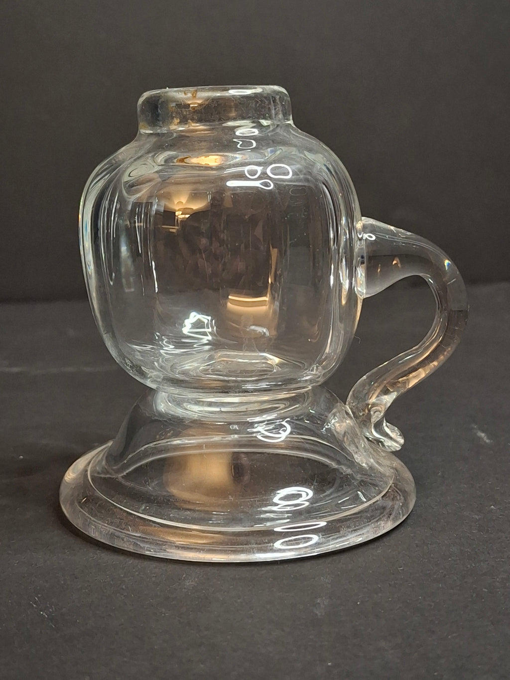 Signed Frank Stubbins 1988 Studio Art Glass Miniature Oil Lamp Base Studio Hand Blown South Jersey