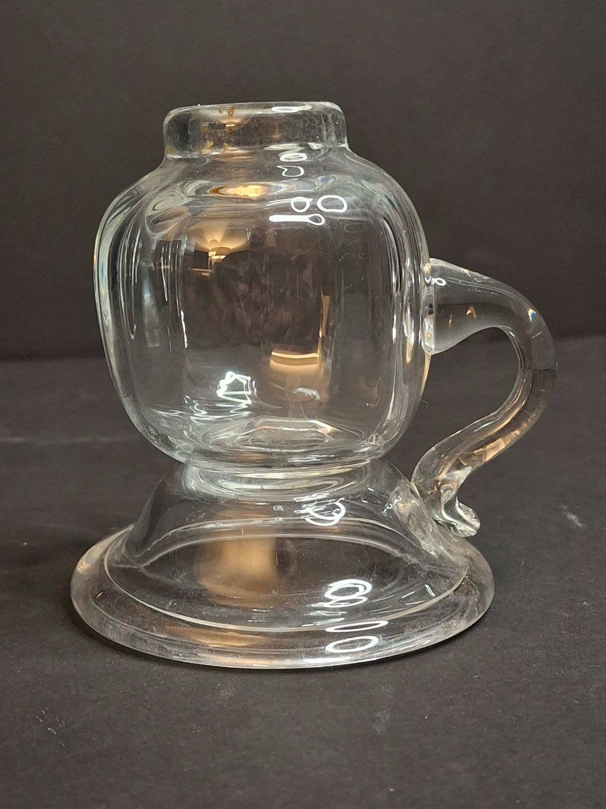 Signed Frank Stubbins 1988 Studio Art Glass Miniature Oil Lamp Base Studio Hand Blown South Jersey