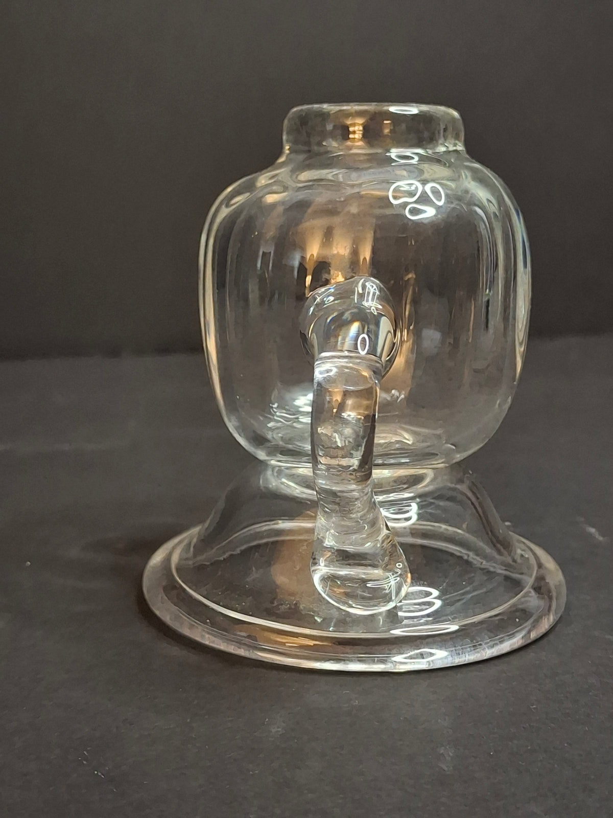 Signed Frank Stubbins 1988 Studio Art Glass Miniature Oil Lamp Base Studio Hand Blown South Jersey