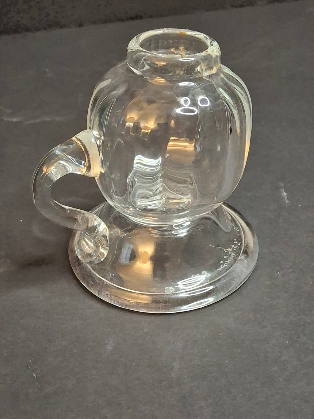 Signed Frank Stubbins 1988 Studio Art Glass Miniature Oil Lamp Base Studio Hand Blown South Jersey