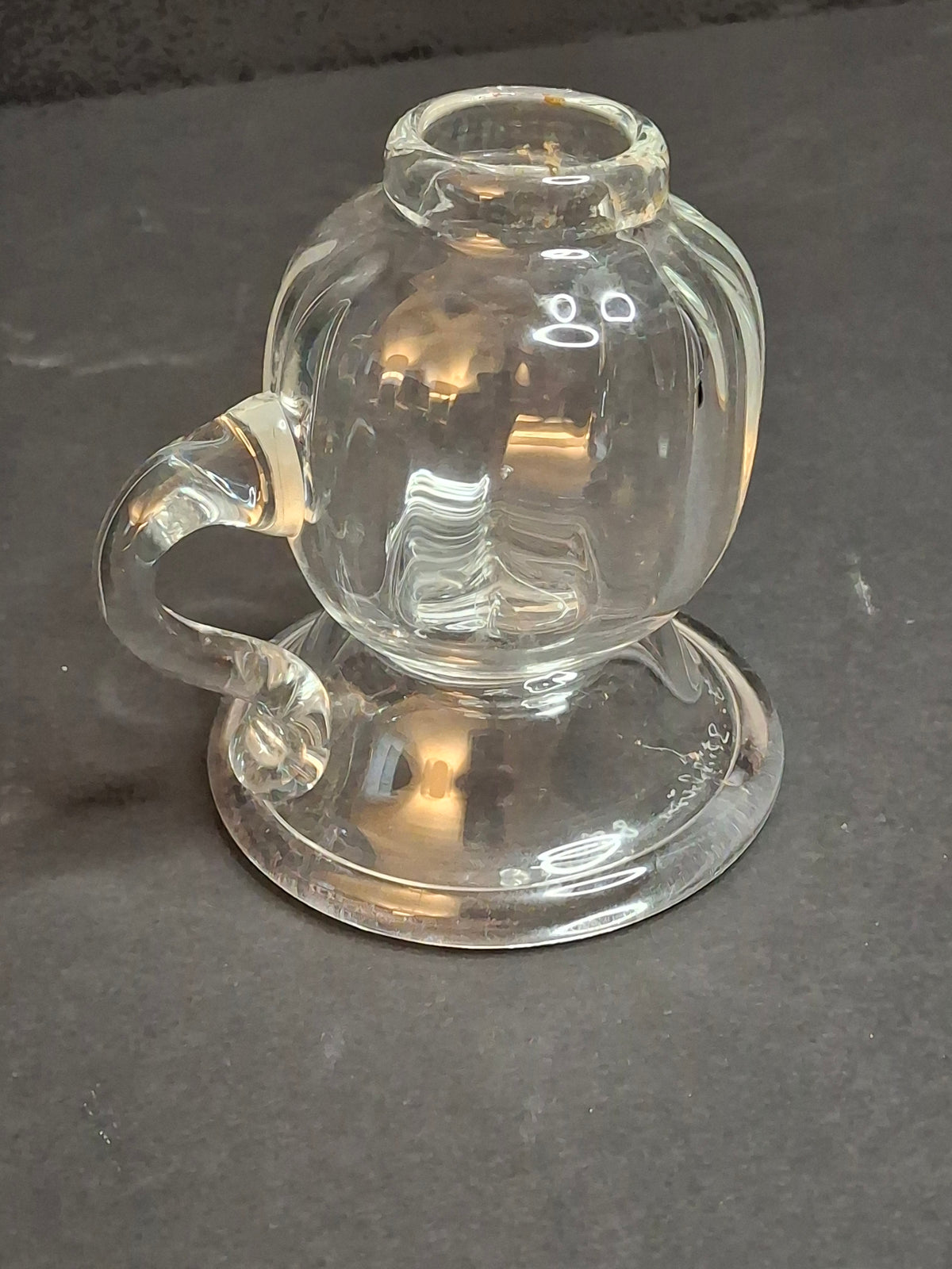 Signed Frank Stubbins 1988 Studio Art Glass Miniature Oil Lamp Base Studio Hand Blown South Jersey