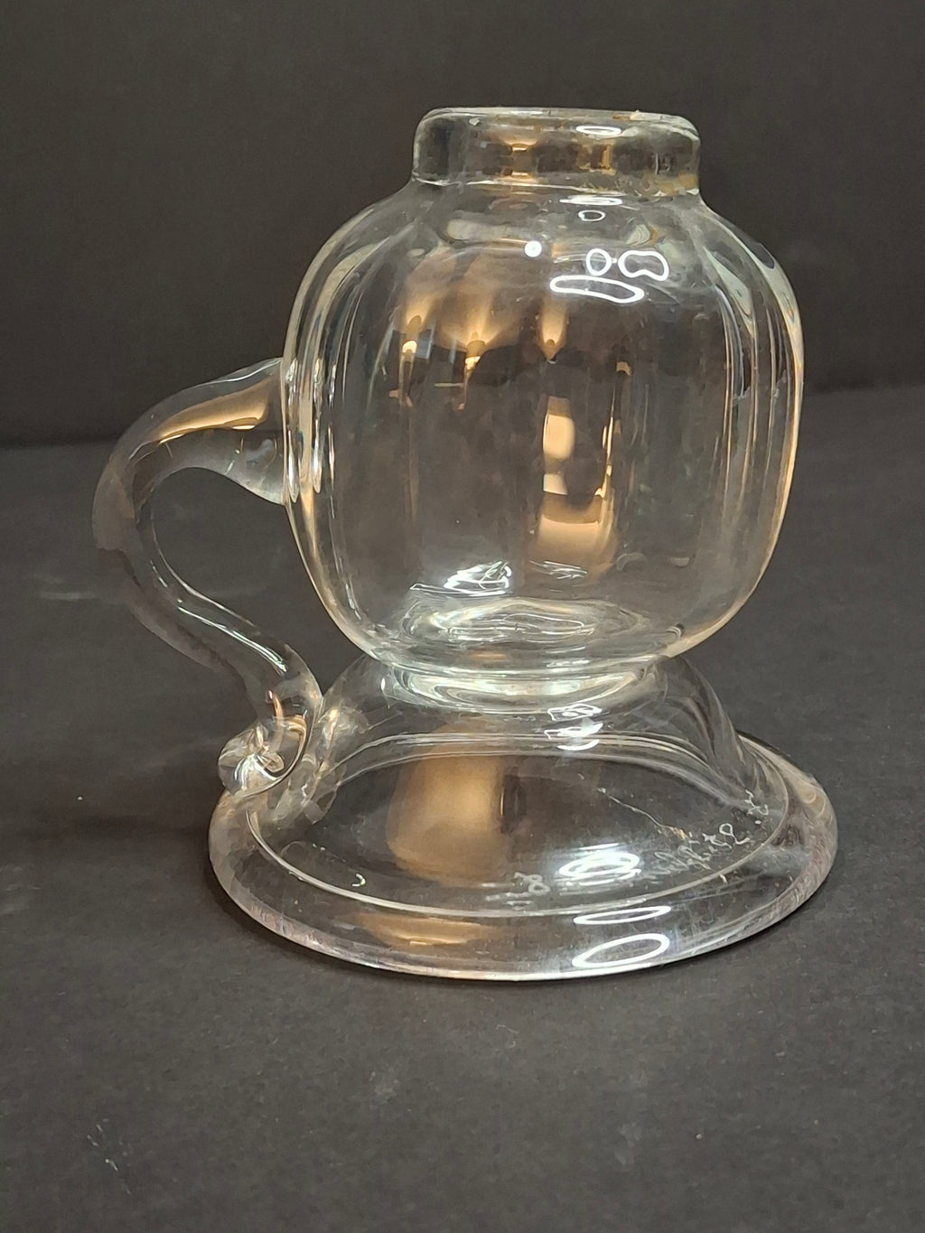 Signed Frank Stubbins 1988 Studio Art Glass Miniature Oil Lamp Base Studio Hand Blown South Jersey