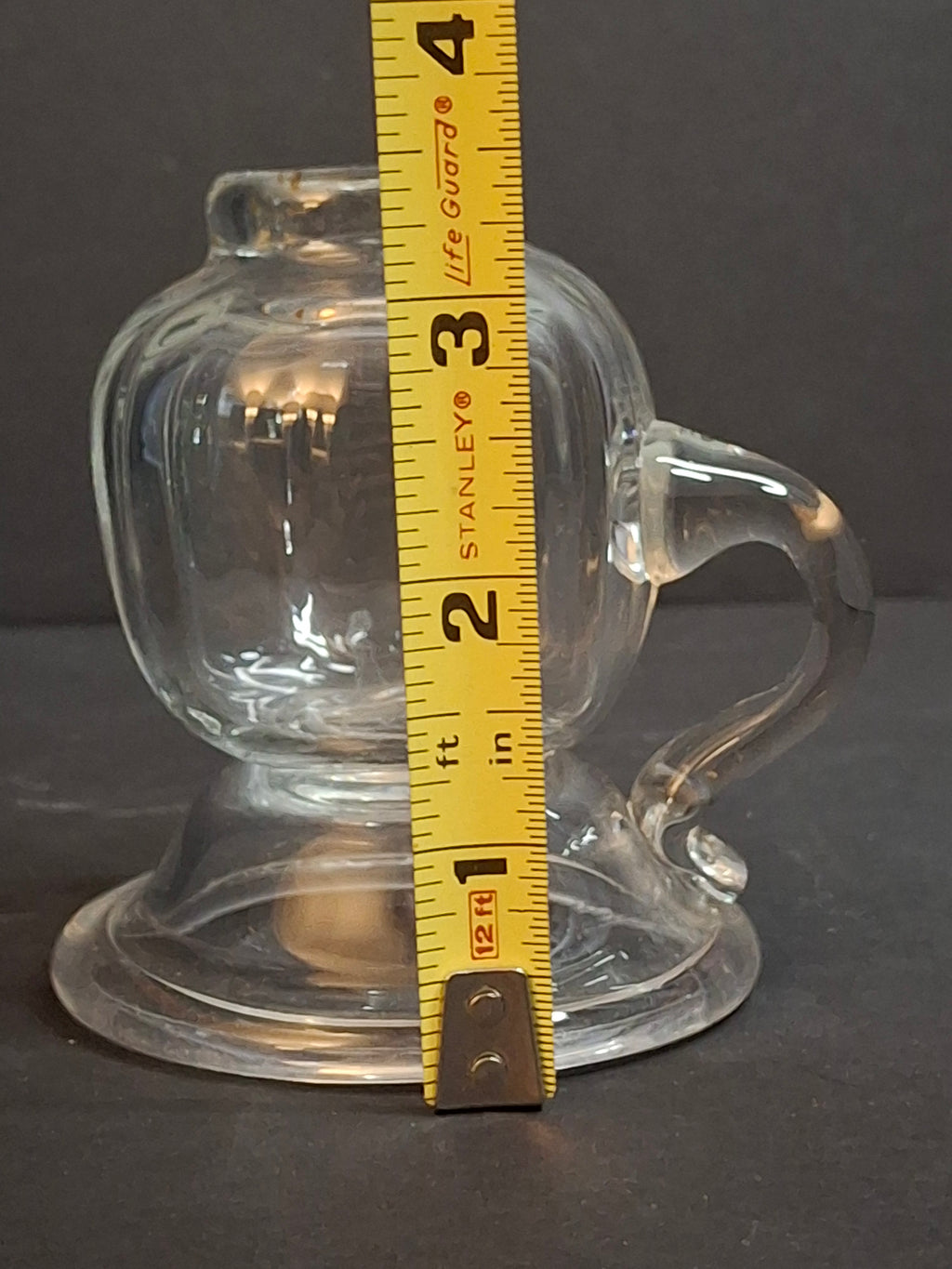 Signed Frank Stubbins 1988 Studio Art Glass Miniature Oil Lamp Base Studio Hand Blown South Jersey