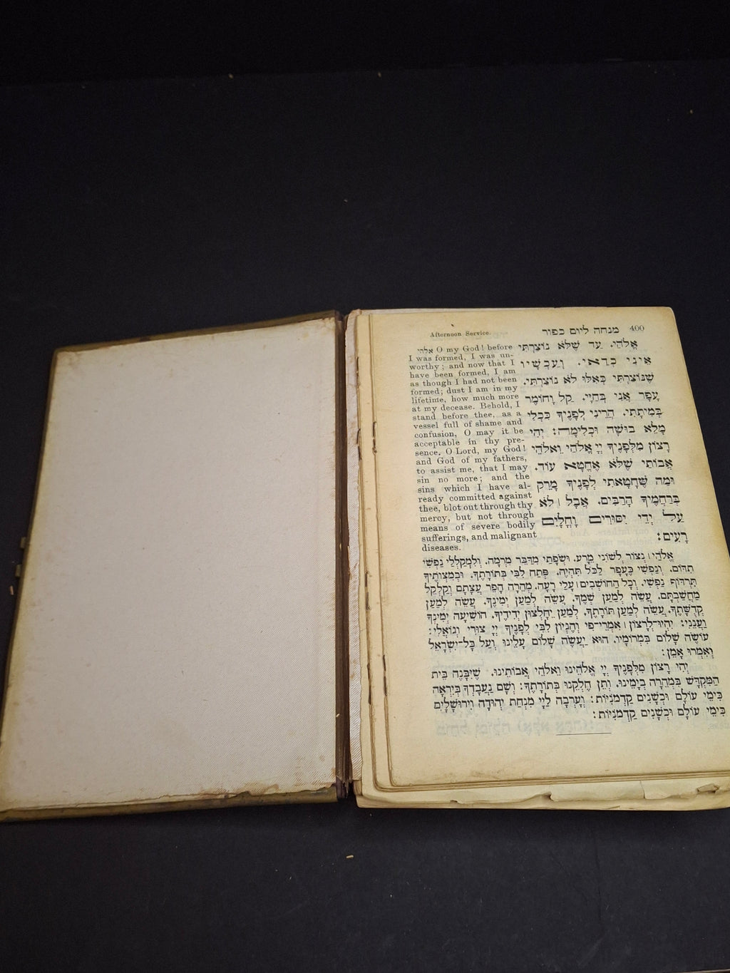 Antique 1893 Vienna Machzor Set Rosh Hashanah Yom Kippur Bone Brass Velvet Binding