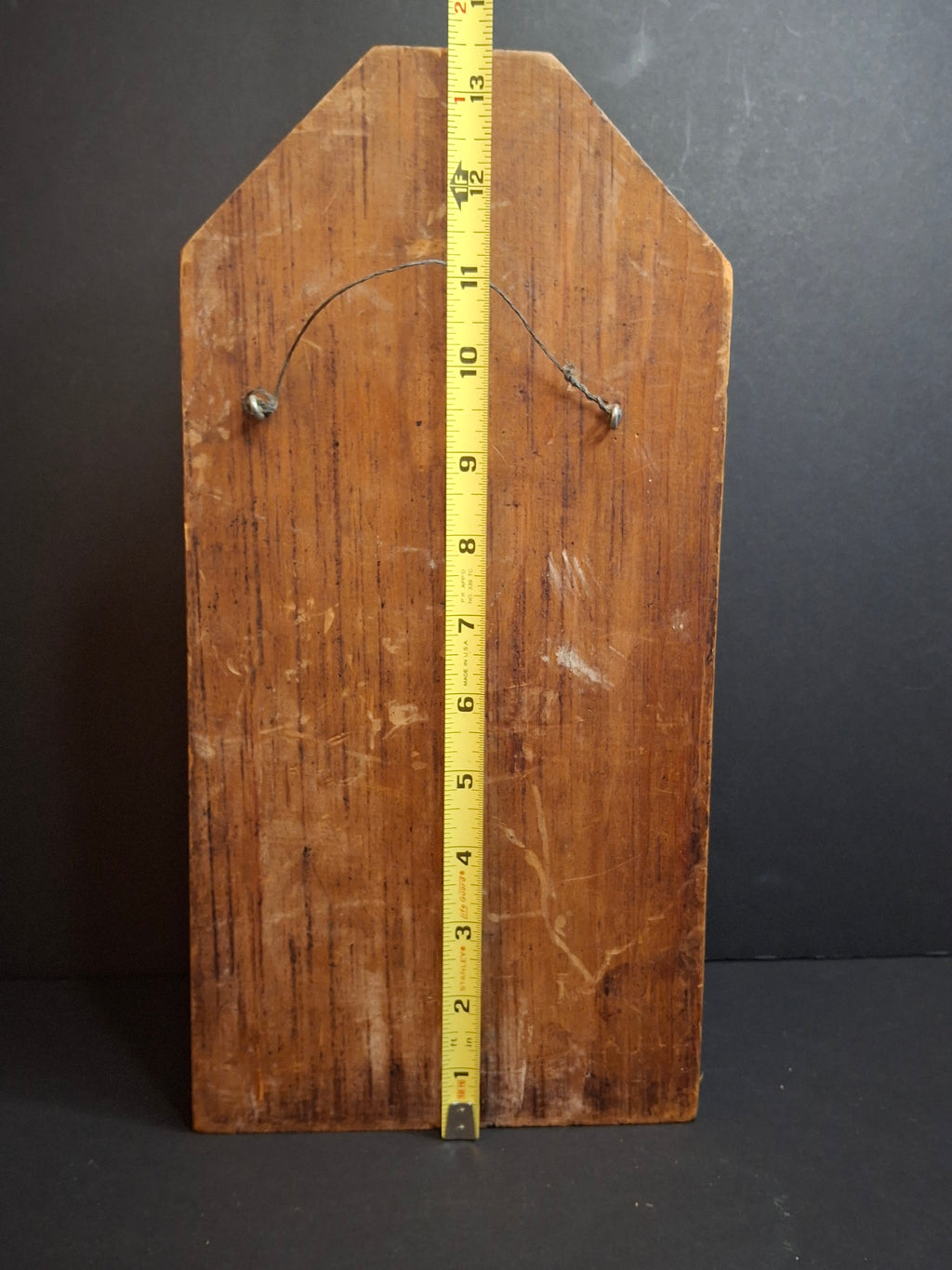 Vintage Hand Carved Wood Judaica Relief Plaque Rabbi Shofar Signed Gerber 1955