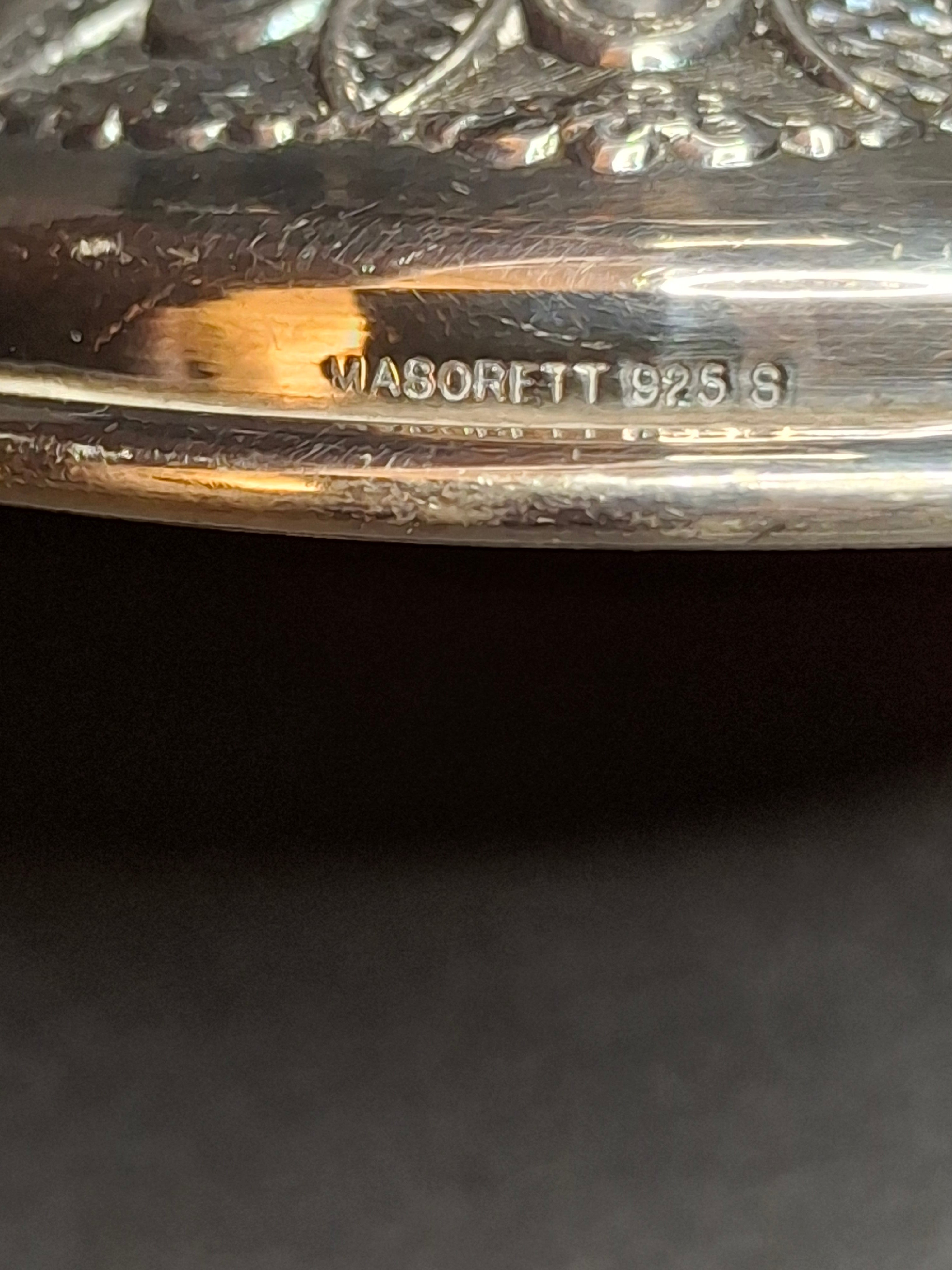 Vintage Israeli Sterling Silver Rosh Hashanah Honey Dish Pedestal Bowl Lid Masorett 925 Judaica