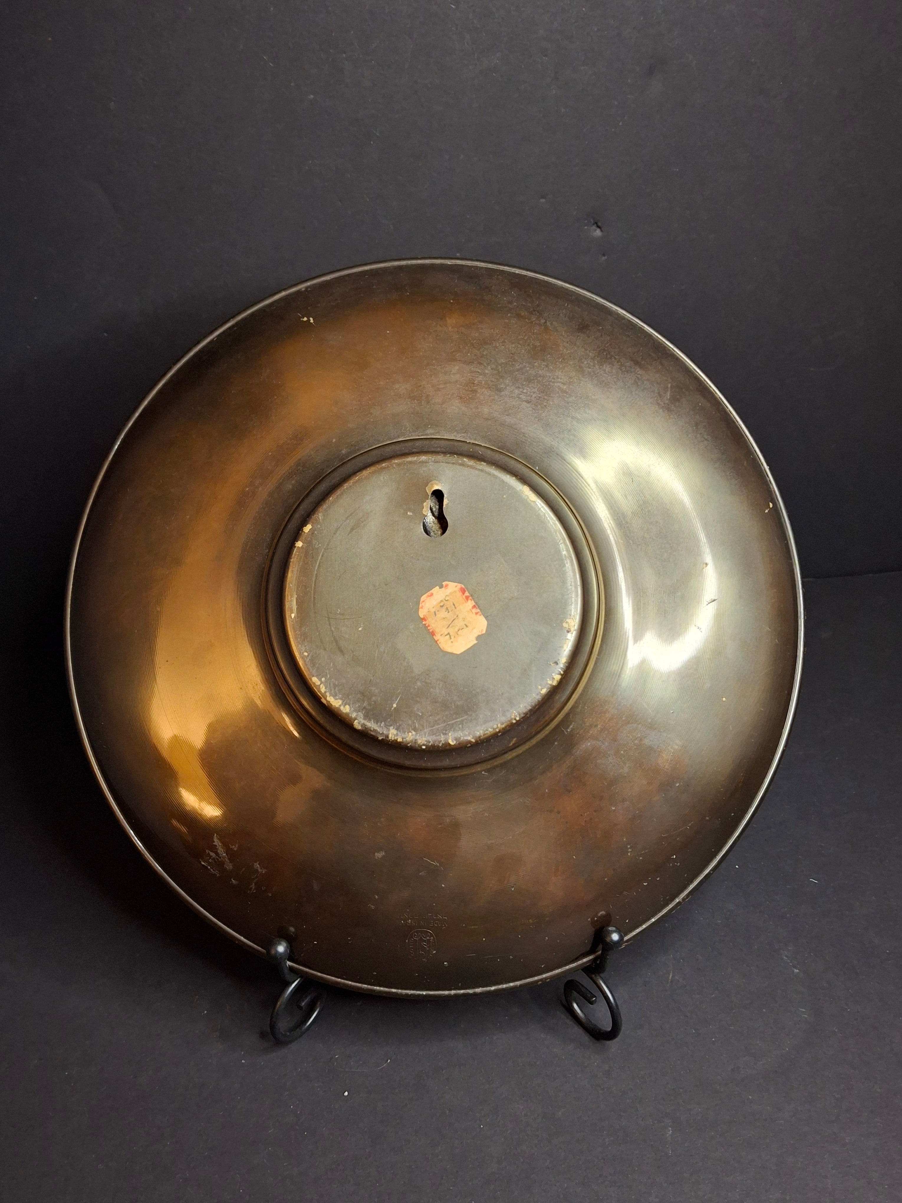 Pair Mid Century Pal Bell Israel Bronze Wall Plates Shofar and Harvest Maurice Ascalon Judaica 9.5"
