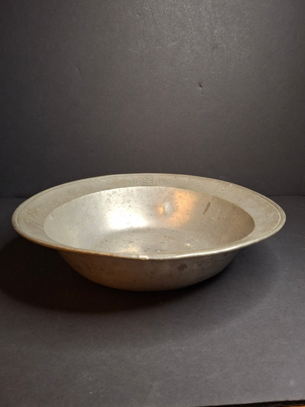 18th Century German Pewter Extra Large Judaica Passover Seder Wash Basin Bowl Hebrew Engraved Christie's Provenance 11"