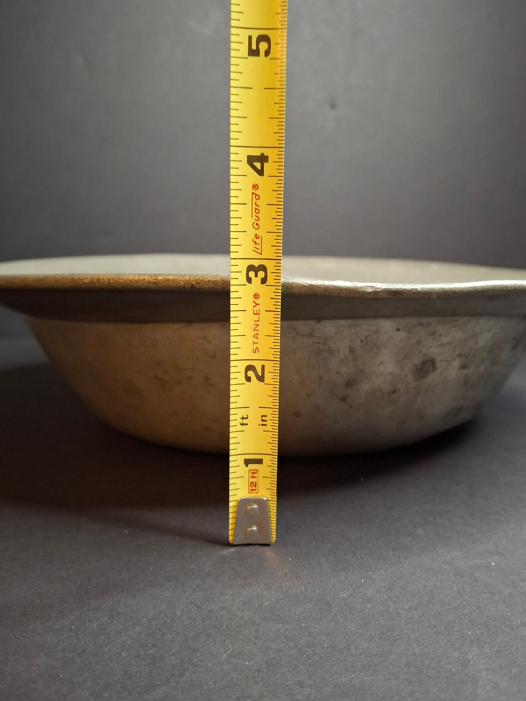 18th Century German Pewter Extra Large Judaica Passover Seder Wash Basin Bowl Hebrew Engraved Christie's Provenance 11"