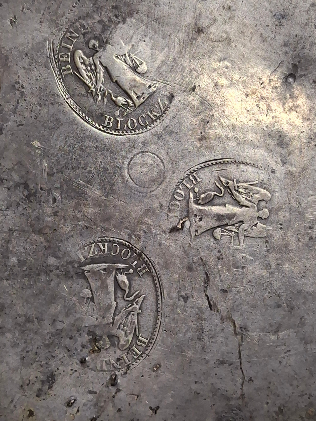 18th Century German Pewter Extra Large Judaica Passover Seder Wash Basin Bowl Hebrew Engraved Christie's Provenance 11"