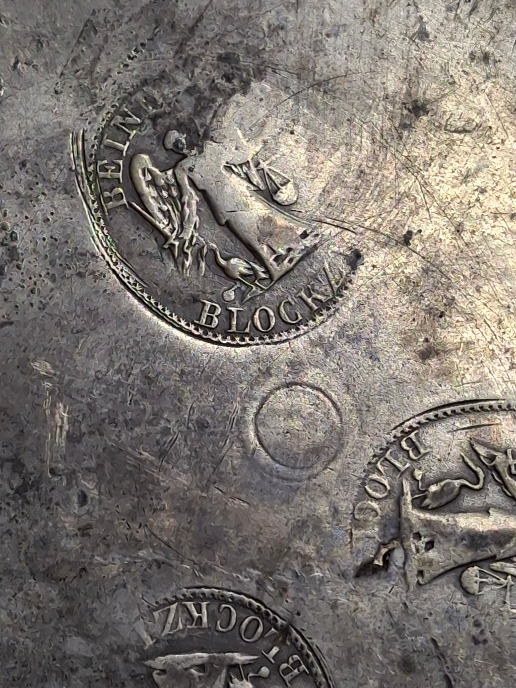 18th Century German Pewter Extra Large Judaica Passover Seder Wash Basin Bowl Hebrew Engraved Christie's Provenance 11"