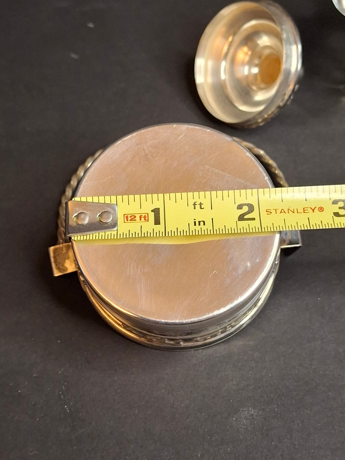 Vintage Yitzhak Bier Israel Sterling Silver Honey Dish Shana Tova Glass Insert 925